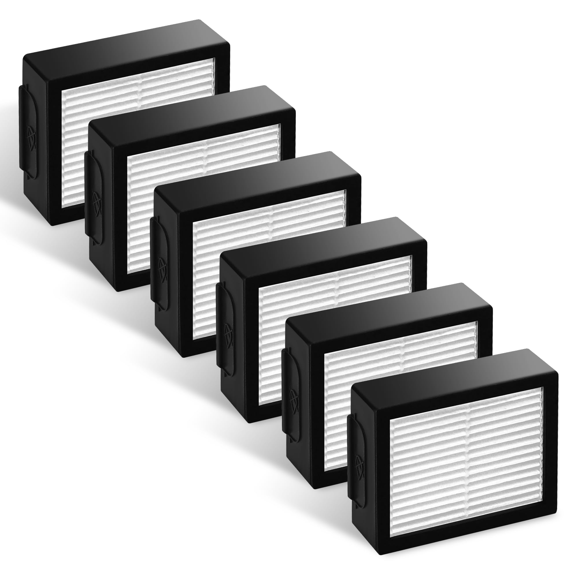Improvedhand Filters Replacement for i-Robot Roomba E I & J Series i1+ i3 i3+ i4 i5/plus i6 i6+ i7 i7+/plus i8 i8+ E5 E6 E7 Vacuum Cleaner parts 4639161,6 Pack High Efficiency Filters+1 Cleaning Brush