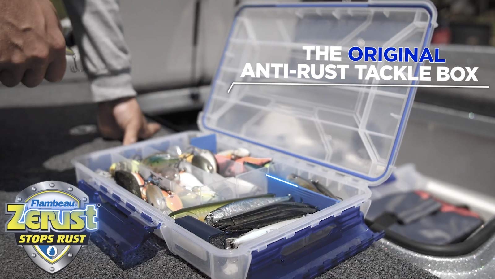 Flambeau Outdoors 4007 Tuff Tainer Fishing Tackle Box with Zerust Anti-Rust Dividers - Includes 12 Dividers, 24 Compartments, Clear Fishing Lure Organizer