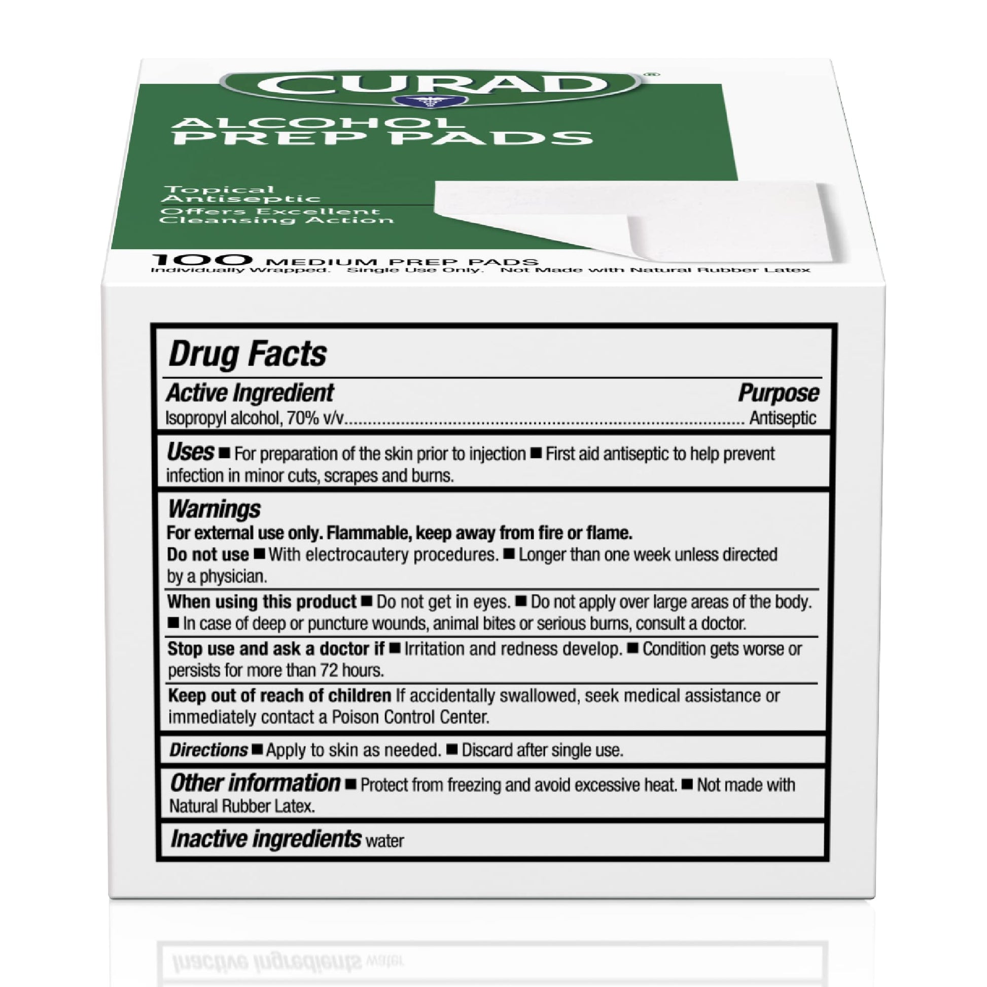 CURAD Alcohol Prep Pads (Pack of 4 Boxes) 400 Pieces of Medium Isopropyl Alcohol Wipes Individually Wrapped First Aid Alcohol Swabs for Cuts & Scrapes; for General Cleansing
