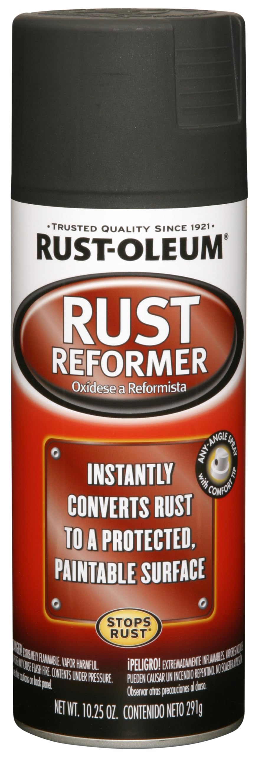 Rust-Oleum 248658 Stops Rust Rostumwandler Sprühfarbe, 290 g, Mattschwarz