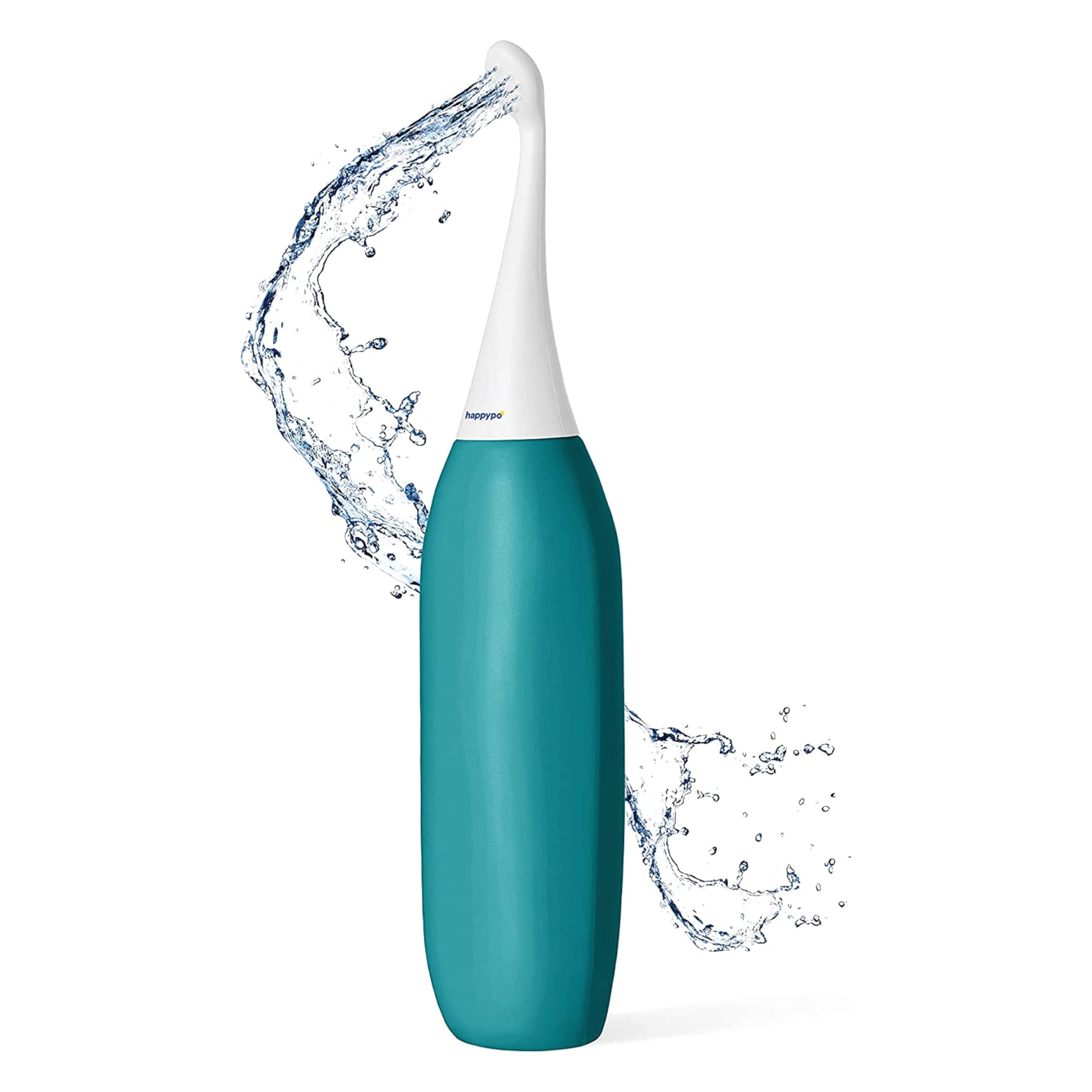 HappyPo دش المؤخرة الأصلي XL - شطاف محمول بسعة أكبر بنسبة 50% - بديل سهل للشطاف 2.0 للمناديل المبللة ودش المرحاض - بخاخ مؤخرة محمول للسفر - تركواز