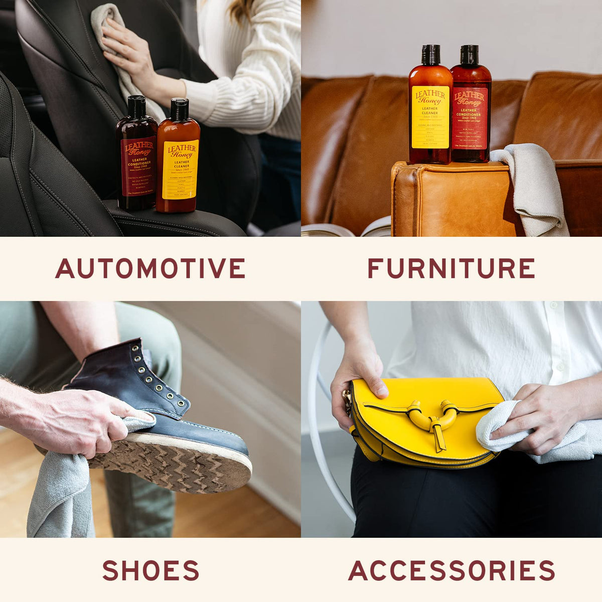 Leather Honey Lederpflege, seit 1968. Für alle Lederartikel, einschließlich Auto, Möbel, Schuhe, Handtaschen und Reitsportartikel. Ungiftig und hergestellt in den USA / 236 ml (1 Stück)