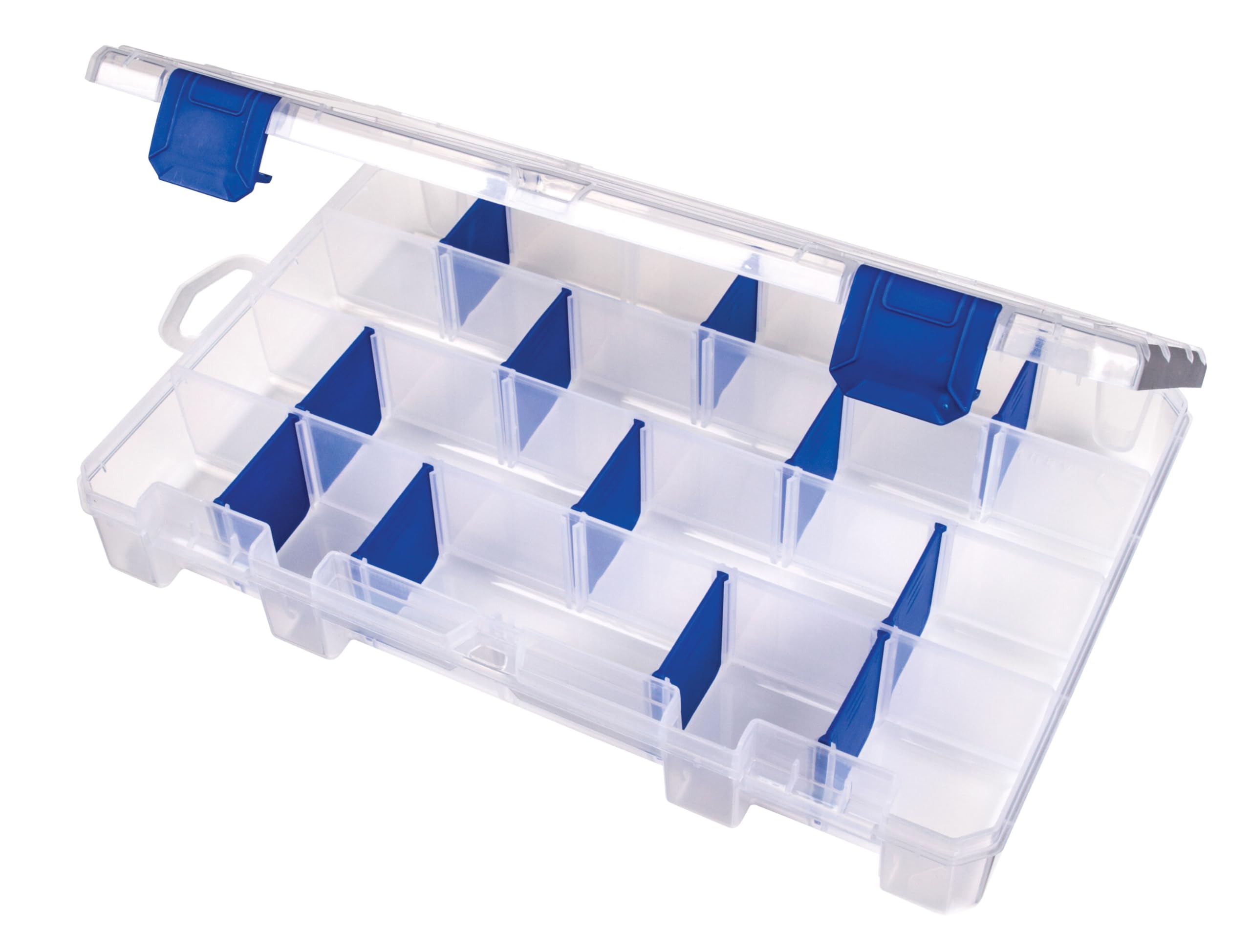 Flambeau Outdoors 4007 Tuff Tainer Fishing Tackle Box with Zerust Anti-Rust Dividers - Includes 12 Dividers, 24 Compartments, Clear Fishing Lure Organizer