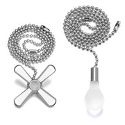 SmoTecQ Ceiling Fan Pull Chain, 24-inch Extra Long Extension Cord - Silver
