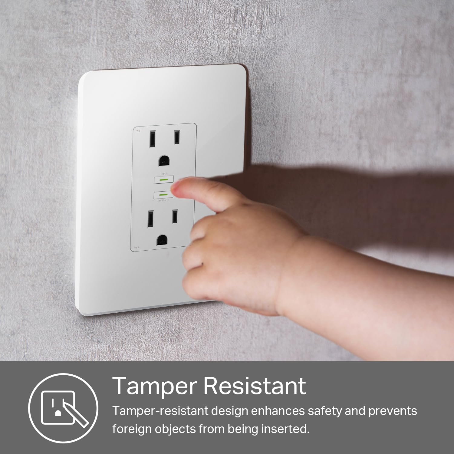 Kasa Smart Plug KP200, In-Wall Smart Home Wi-Fi Outlet Works with Alexa, Google Home & IFTTT, No Hub Required, Remote Control, ETL Certified , White, 1 Pack