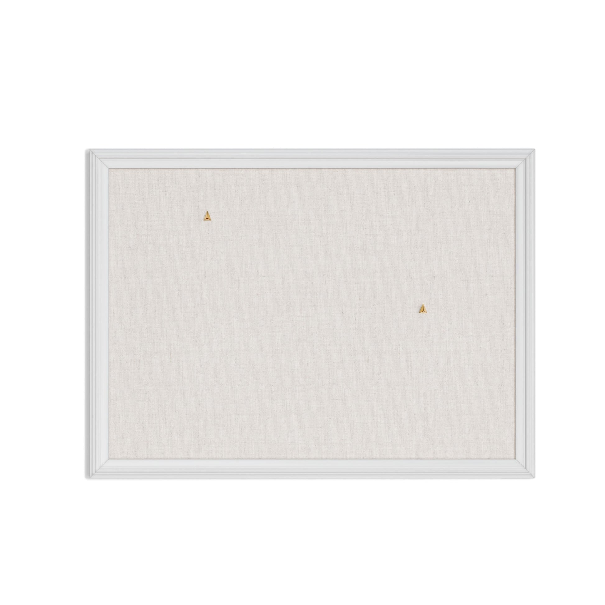 U Brands Farmhouse Linen Bulletin Board, 23"x17", White Wood Style Frame, Industrial Grade Pinning Surface