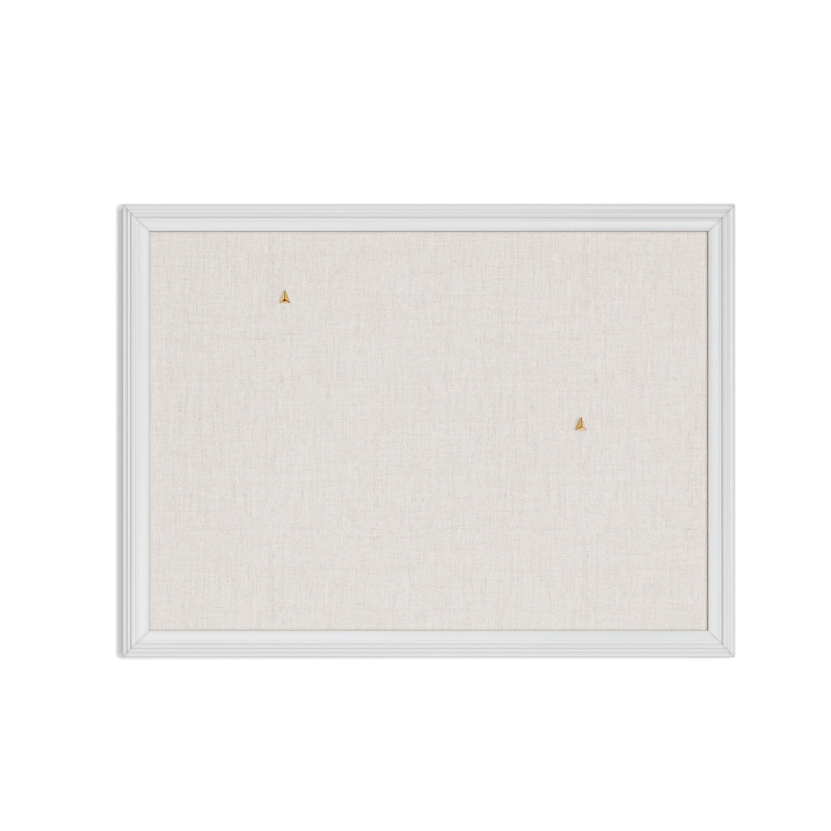U Brands Farmhouse Linen Bulletin Board, 23"x17", White Wood Style Frame, Industrial Grade Pinning Surface