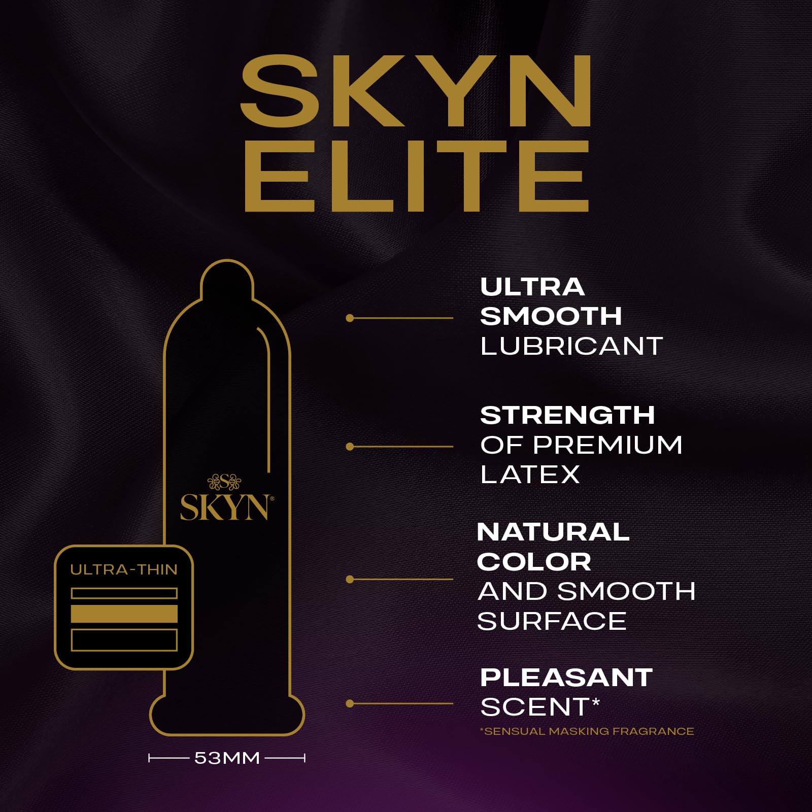 SKYN Elite Ultra-Thin Lubricated Non-Latex Condoms, 46 Count