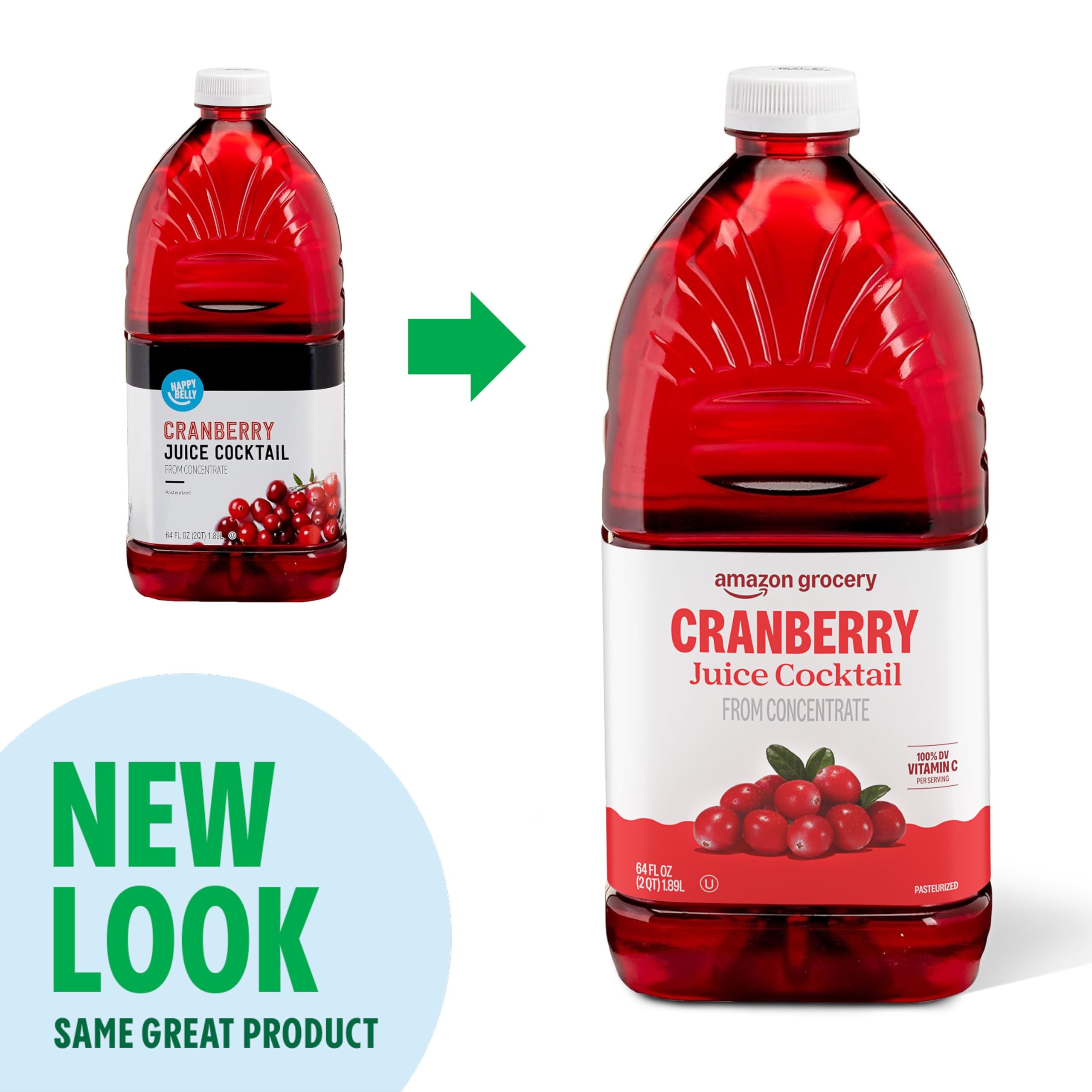 Amazon Grocery, Cranberry Juice Cocktail, 64 Fl Oz (Previously Happy Belly, Packaging May Vary)