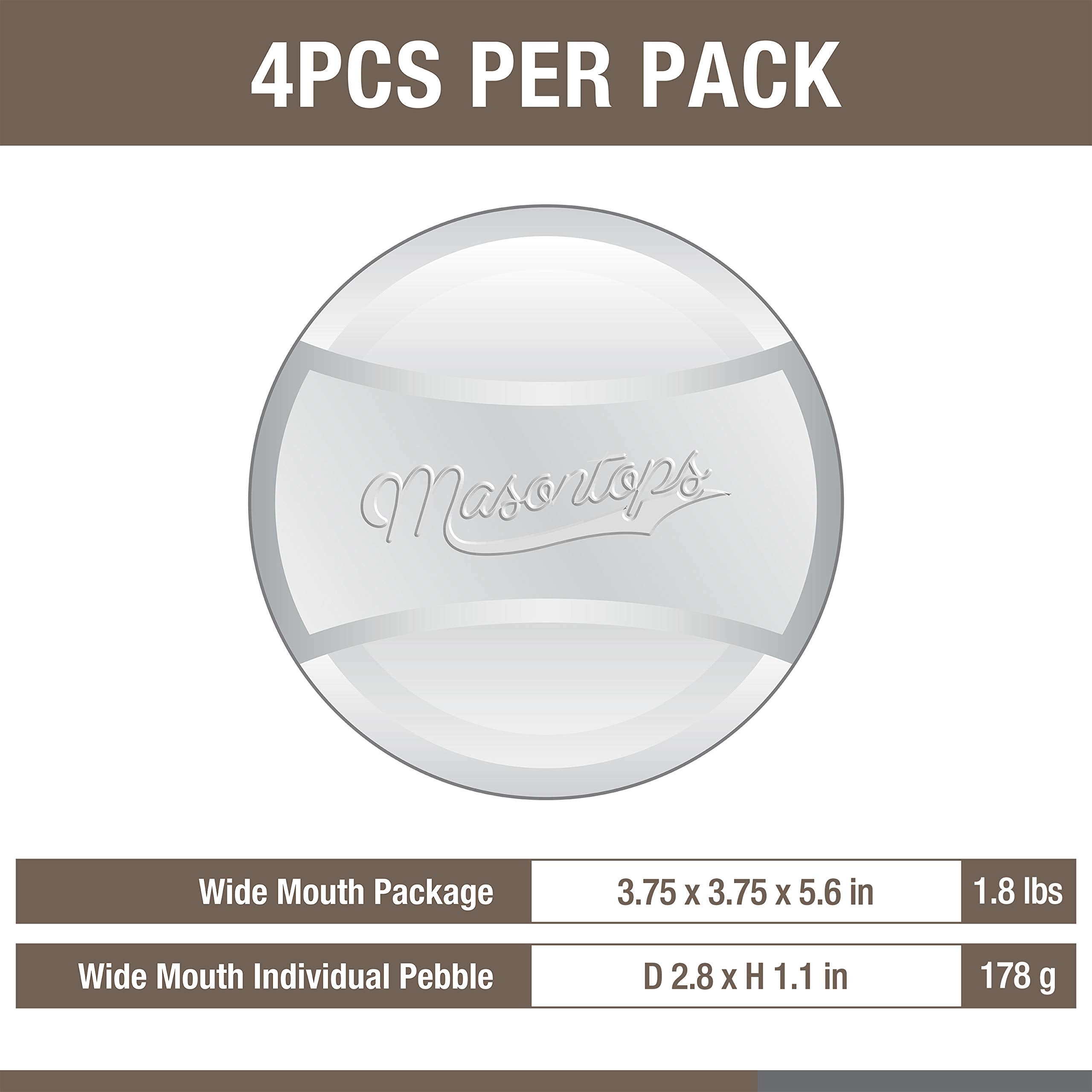 Masontops Pickle Pebble Glass Infinity Weights for Fermenting - Pickling Weight Set - Wide Mouth Mason Jar Fermentation