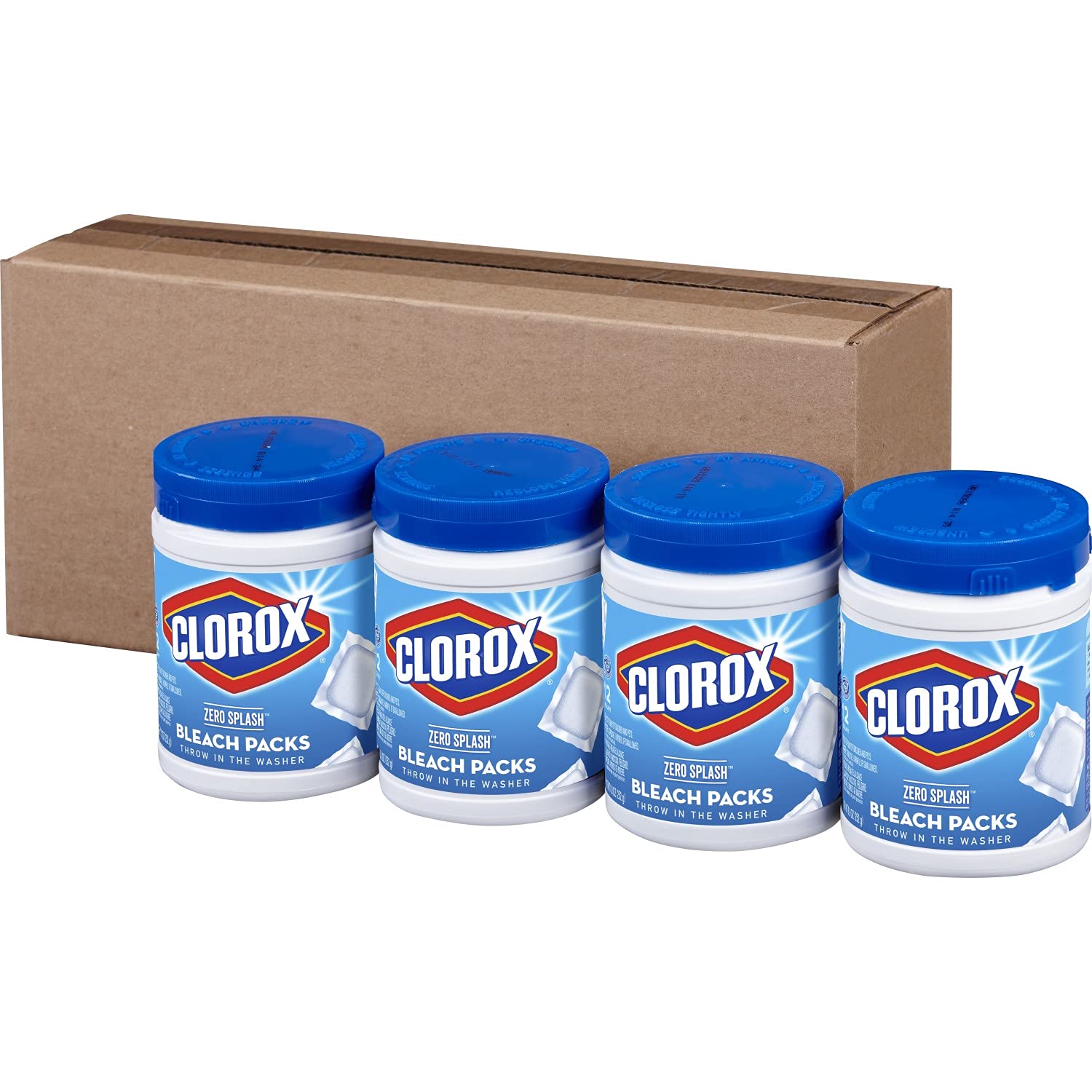 CLOROX Zero Splash Bleach Packs - Laundry Pods, 4 Pack