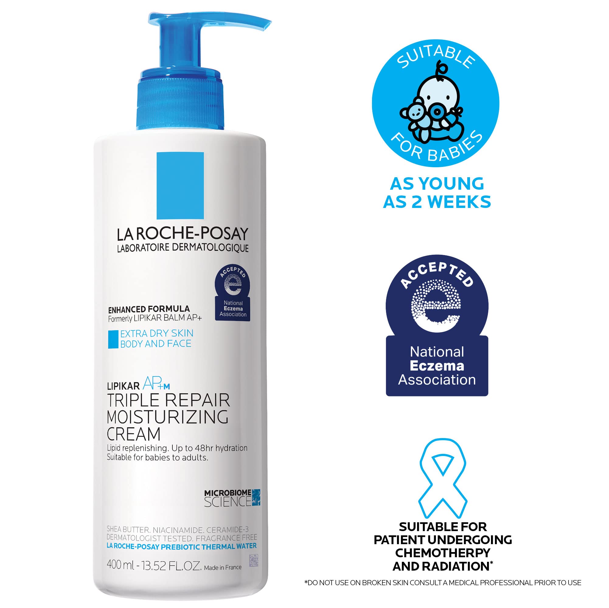 La Roche-Posay Lipikar AP+ Triple Repair Moisturizing Cream, Face & Body Lotion For Dry Skin, Shea Butter & Niacinamide Moisturizer, Gentle Face & Body Cream For Dry, Rough & Sensitive Skin