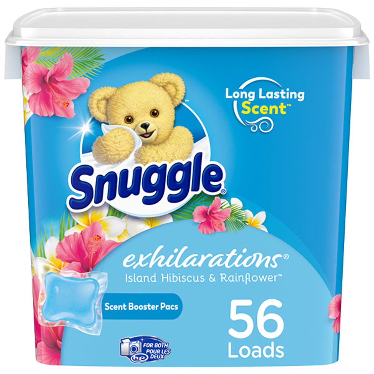 Snuggle Exhilarations Wäscheduft-Booster-Packs, Island Hibiscus und Rainflower, 56 Stück
