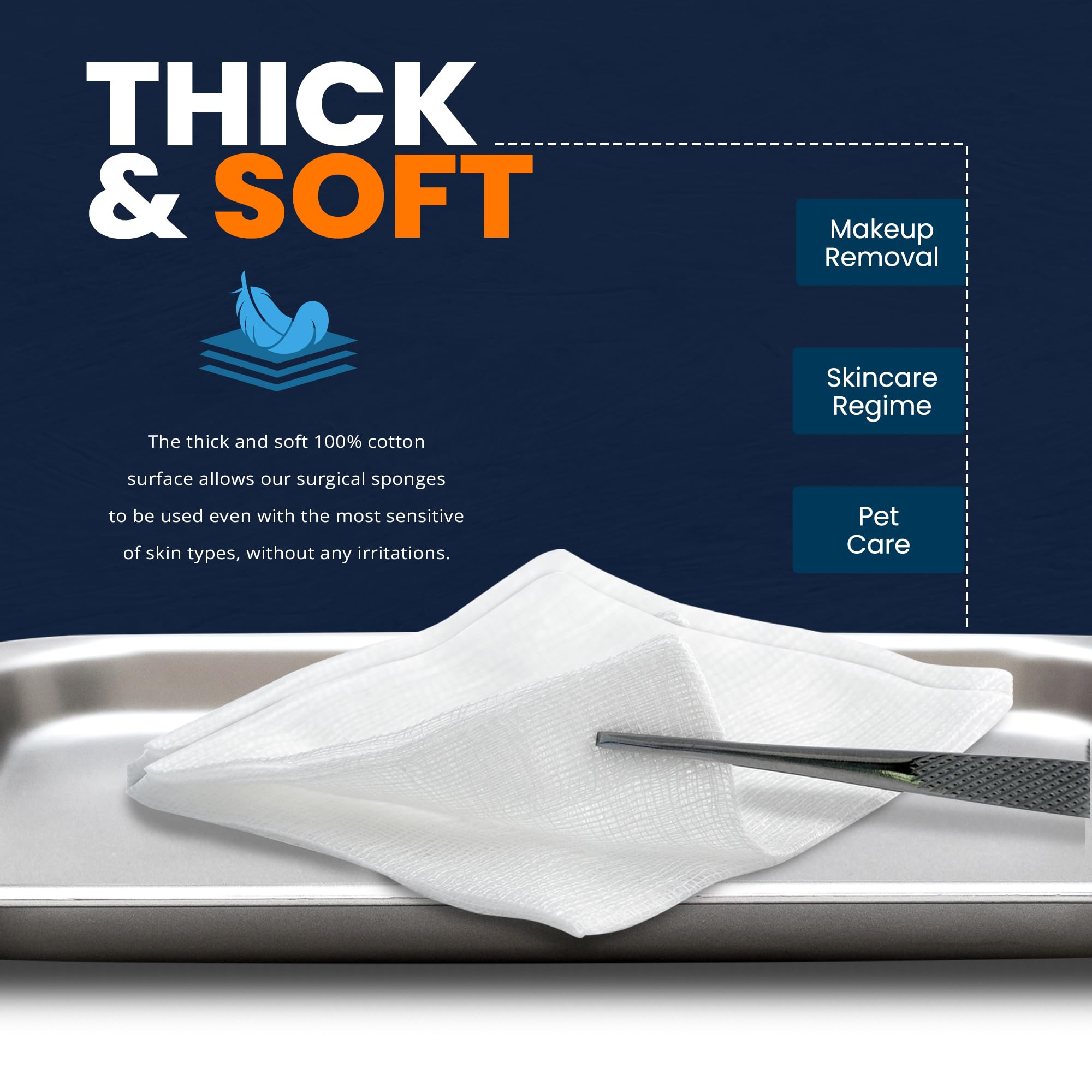 MED PRIDE 4”x 4” Gauze, 200 Surgical Sponges 12-ply Extra Absorbent | All-Gauze, Non-Sterile| Great for Wound Dressing, Prepping, Scrubbing & Cleaning| Essential First-Aid