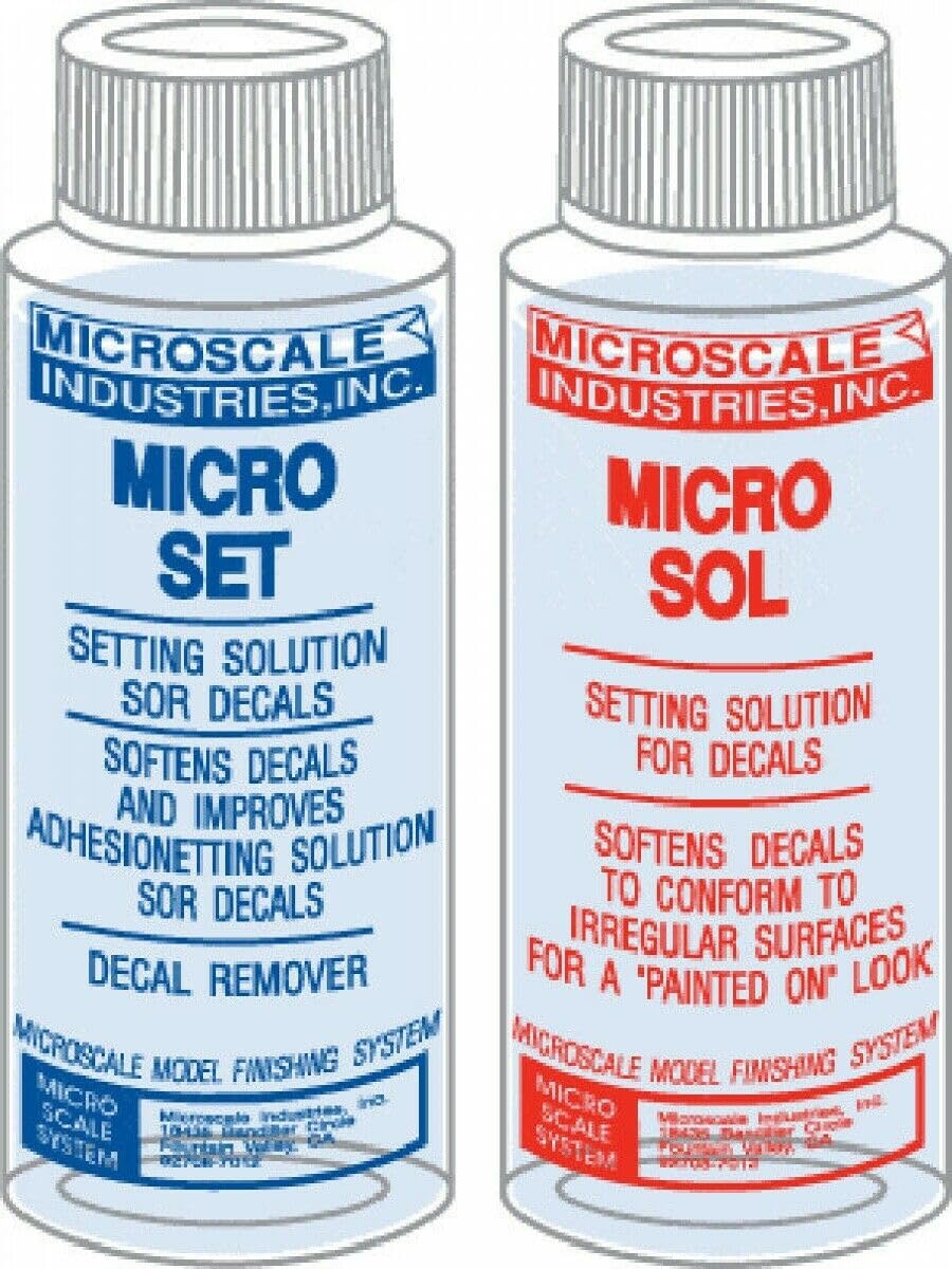 Abziehbild-Einstelllösung-Micro Scale Micro Sol 102 + Micro Set 101 Paket Abziehbild
