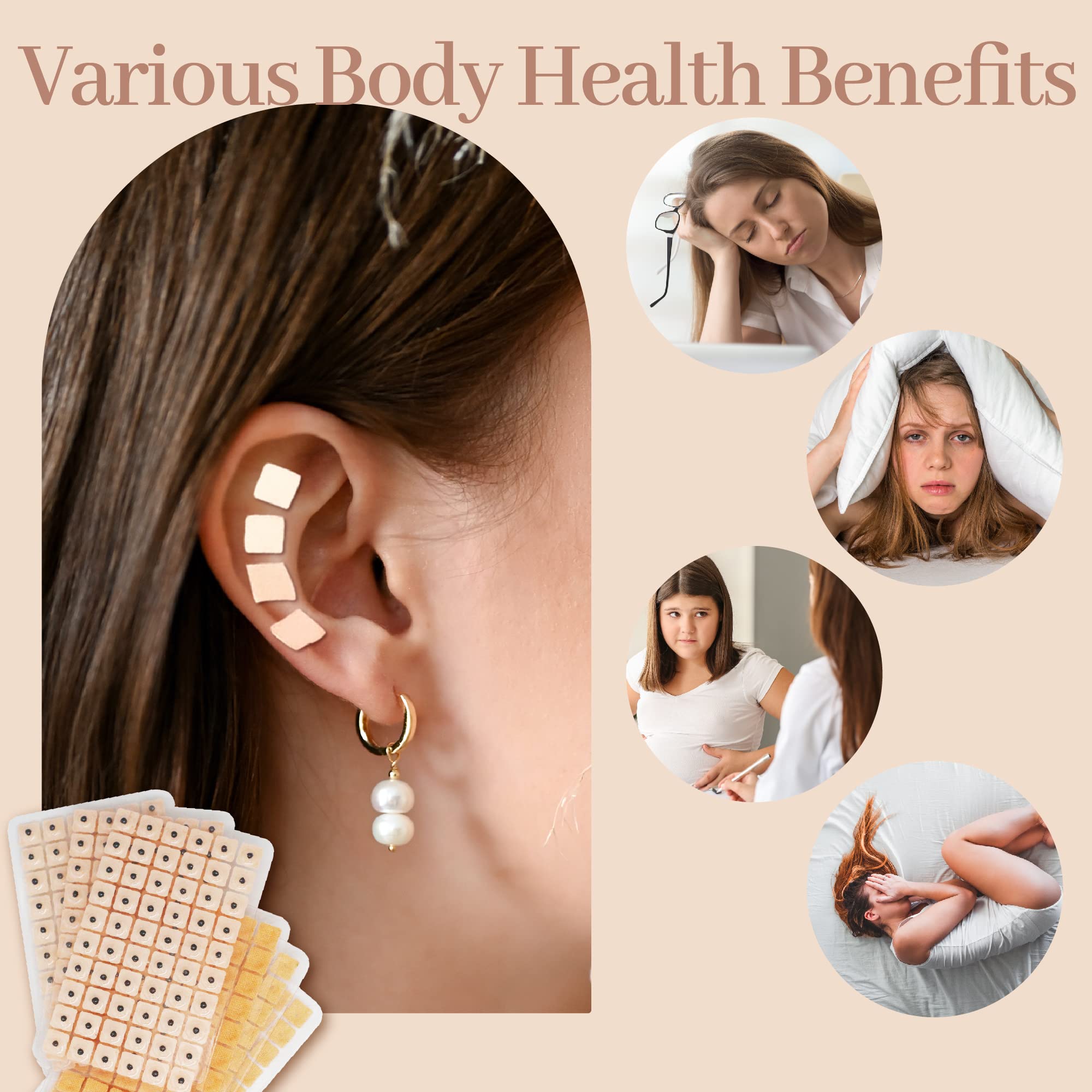 1200Pcs Ear Seeds Acupuncture Kit, Auricular Sticker Kit with Ears Seed, Acupuncture Pen, Acupressure Ear Chart,Tweezers