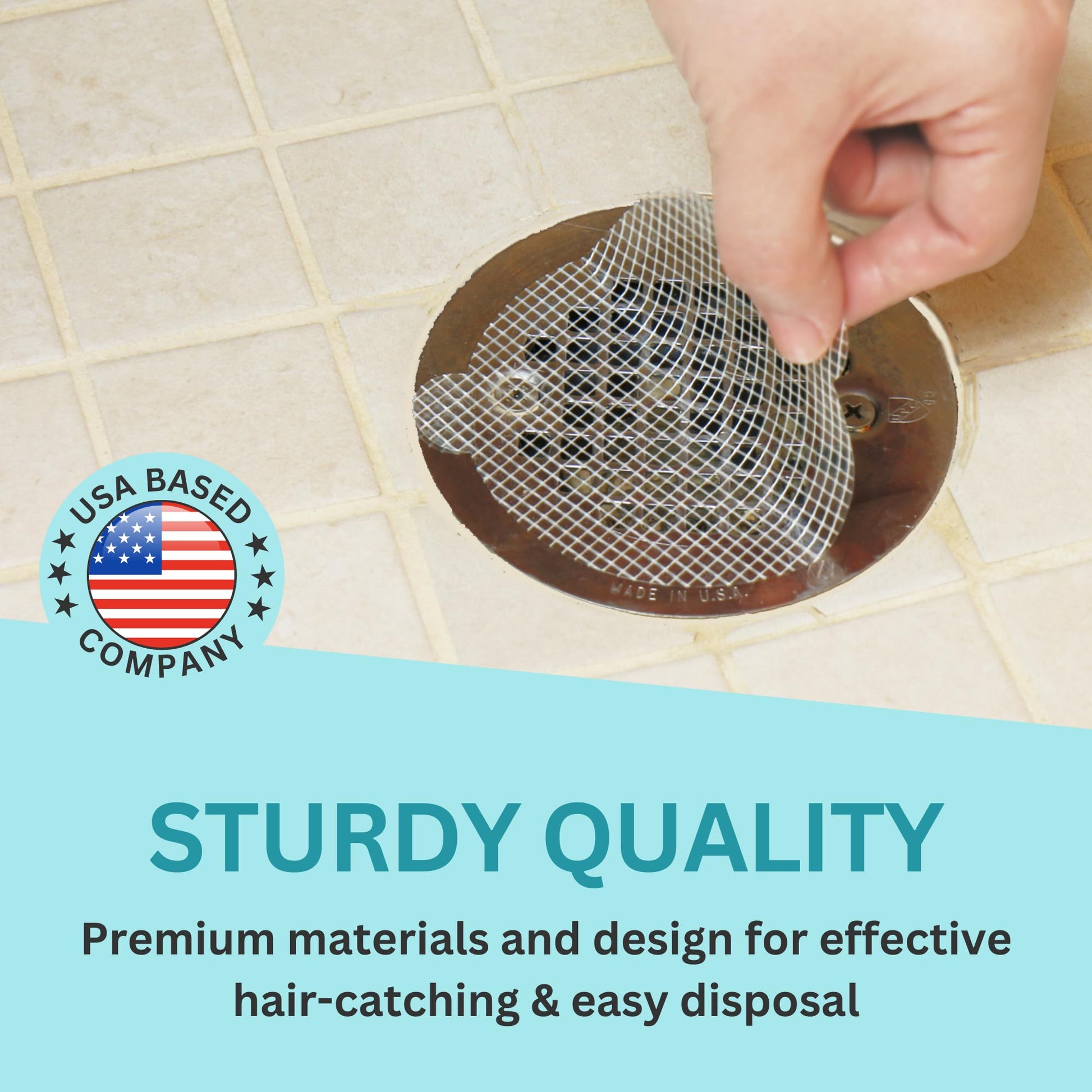 Aire Allure, 25 Pack, Disposable Shower Drain Hair Catcher Mesh Stickers