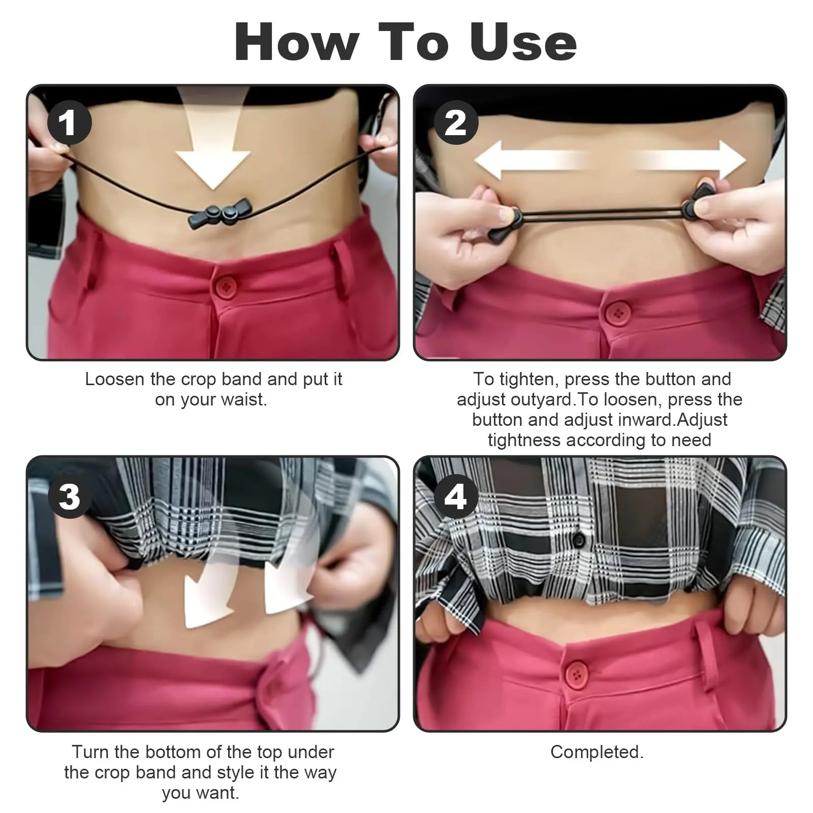 Mabor 2Pcs Shirt Tuck Band Women, Adjustable Tool for Sweater and Shirts Belly Leaking Elastic Crop Bands to Change The Style of Your Tops Shirt Stays Belt for Women