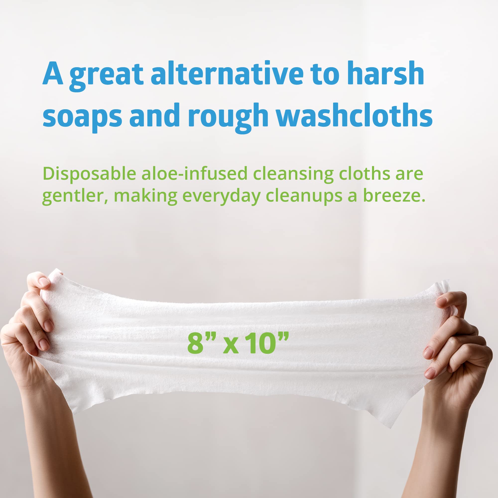 FitRight Personal Cleansing Wipes with Aloe (8x10 inch) | 600 Pieces Moisturizing Body Wipes for Adults Bathing and Incontinence Cleaning | Scented Cloth Adult Wipes for Elderly Care