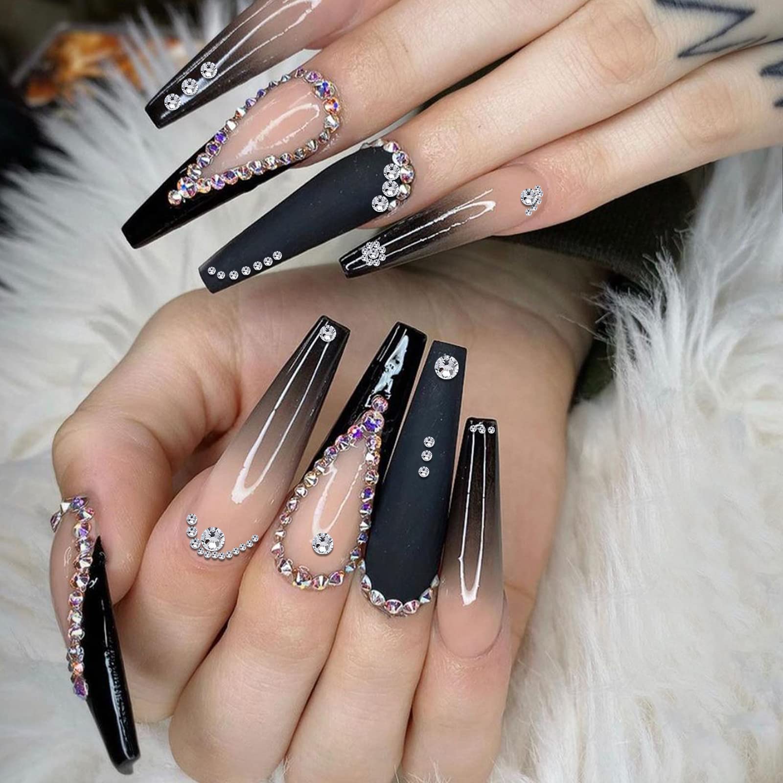 Canvalite 2784PCS Rhinestones Crystal AB Rhinestones for Nail with 5Pcs 3ml B7000 Jewelry Glue and Pick Up Tweezers and Nail Rhinestone Picker, Nail Art Tools,Stocking Stuffers Gifts for Women