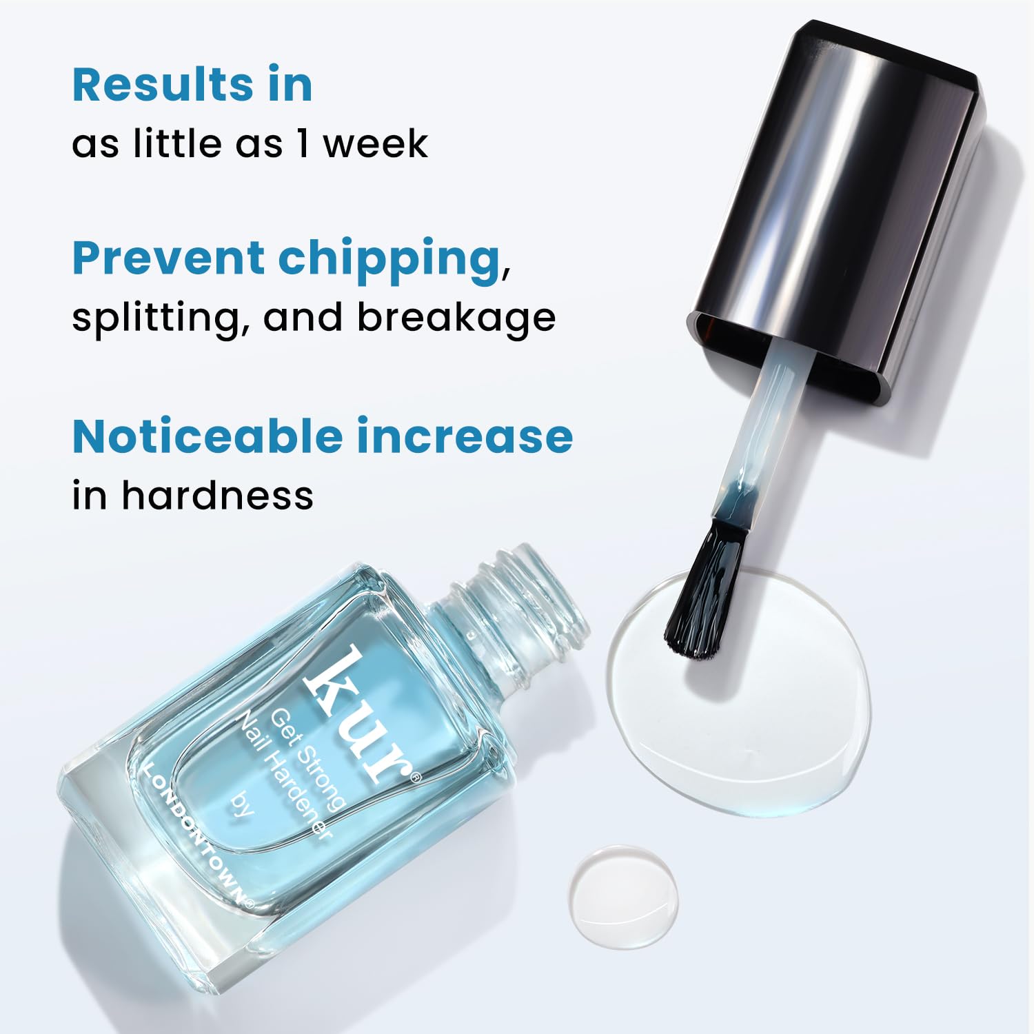 LONDONTOWN Get Strong Nail Hardener - Nail Strengthener Growth Treatment for Damaged Nails, Conditioning Nail Care for Long Healthy Nails, .40fl oz