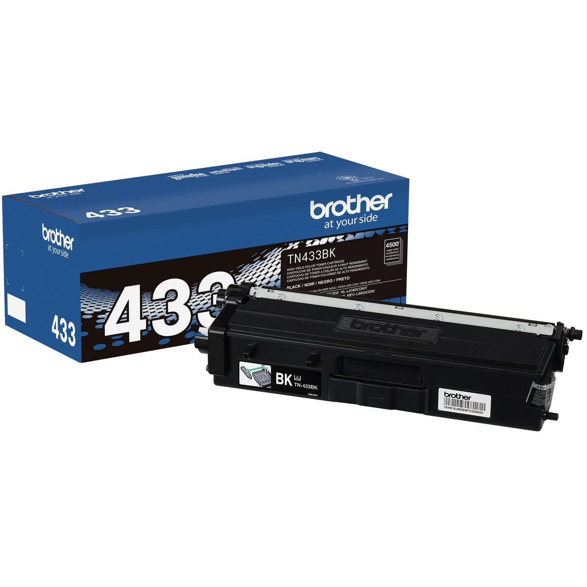 Brother Genuine TN433BK High-Yield Toner – Einzelhandelsverpackung, Schwarz, 1 Größe