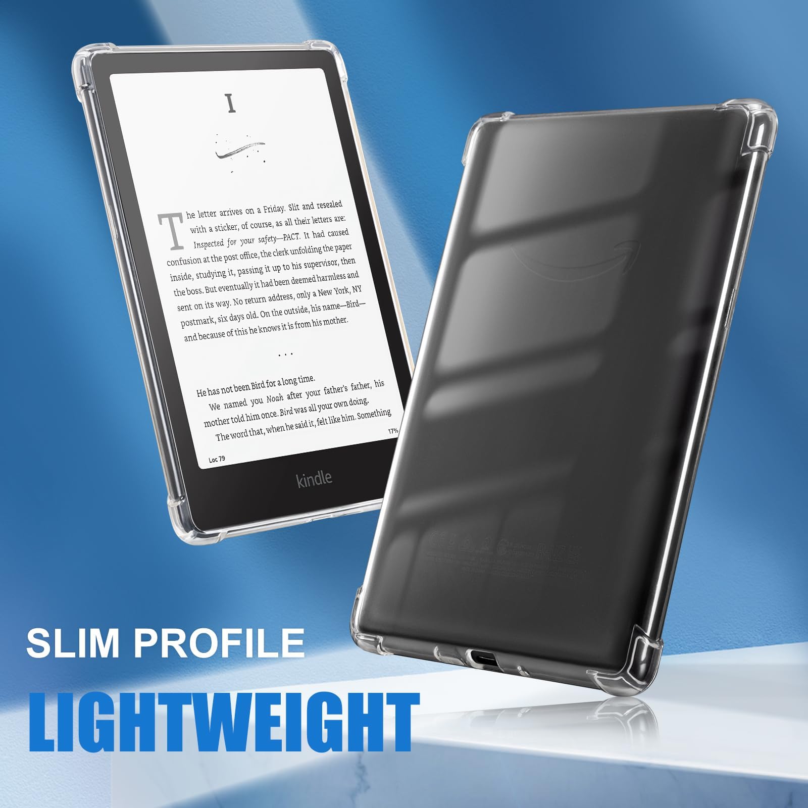 CoBak Clear Case for All-New Kindle Paperwhite 12th Gen 2024 (7") & Kindle Colorsoft Signature Edition (7") - Lightweight, Scratch-Proof Silicone Back Cover, Clear