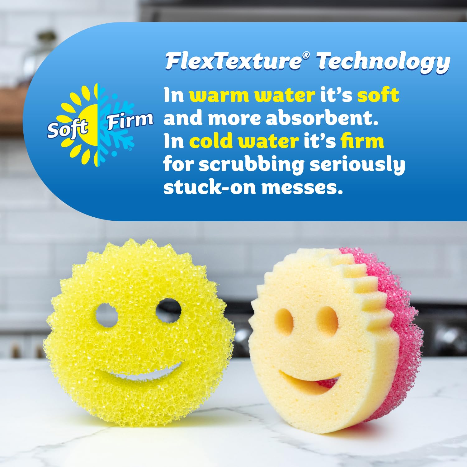 Scrub Daddy 4 Scrub Daddy Sponges & 4 Scrub Mommy Kitchen Sponges - Scratch-Free for Dishes & Multipurpose Cleaning - BPA Free & Made with Polymer Foam - Stain & Odor Resistant (8 Pack)