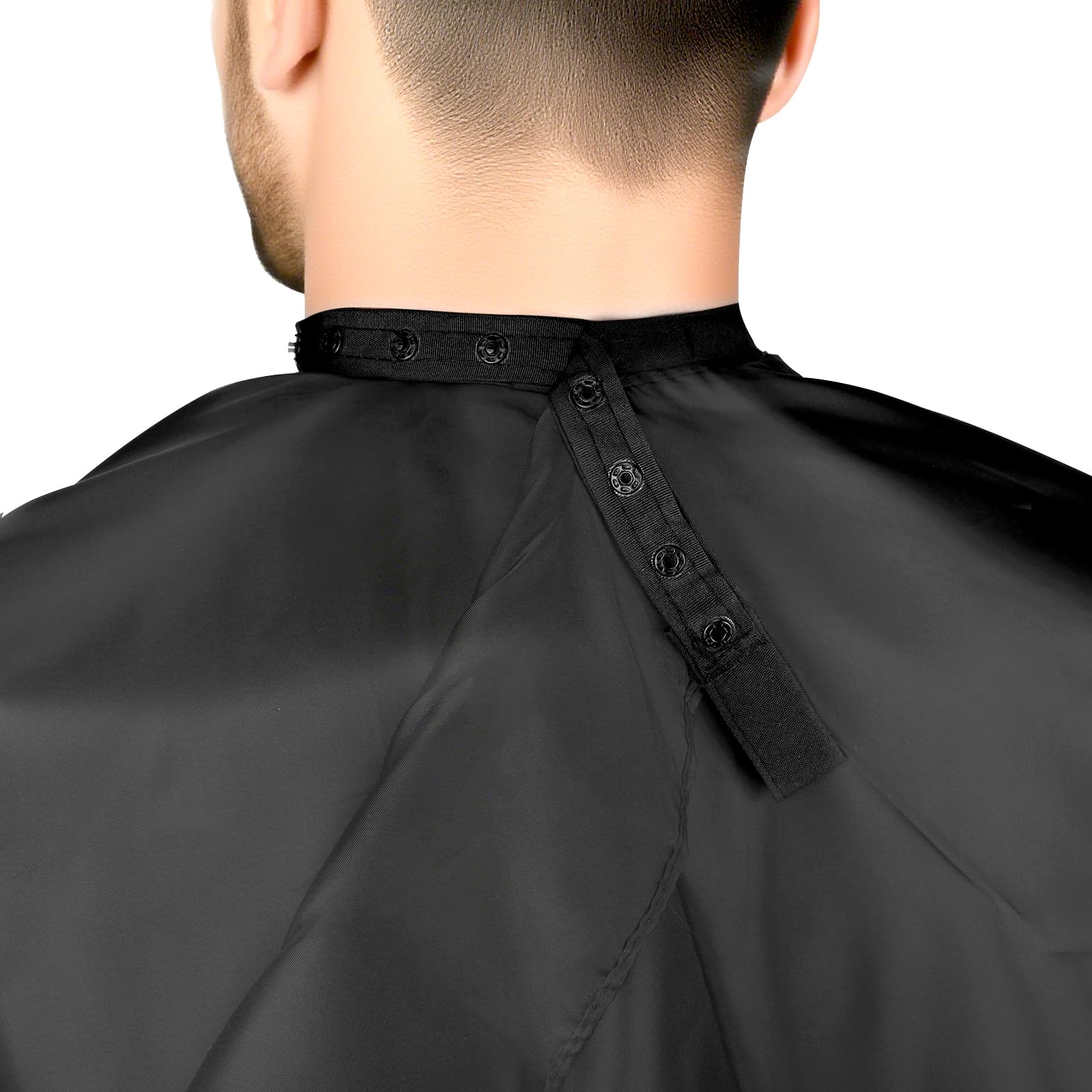JSAZCKC Hair Cutting Cape with Adjustable Snap Closure, Professional Barber Cape, Large Size Haircut Salon Supplies for Men and Women - (Black)
