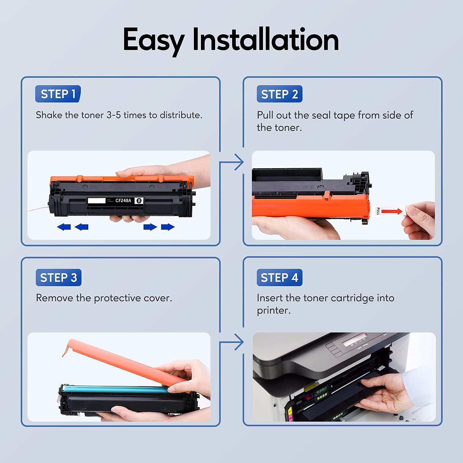 GOTOBY Compatible Toner Cartridge Replacement for HP 48A CF248A for Pro M15w M15a M16w M16a M28w M28a M29w M29a M30w M31w Printer (Black, 2 Pack)