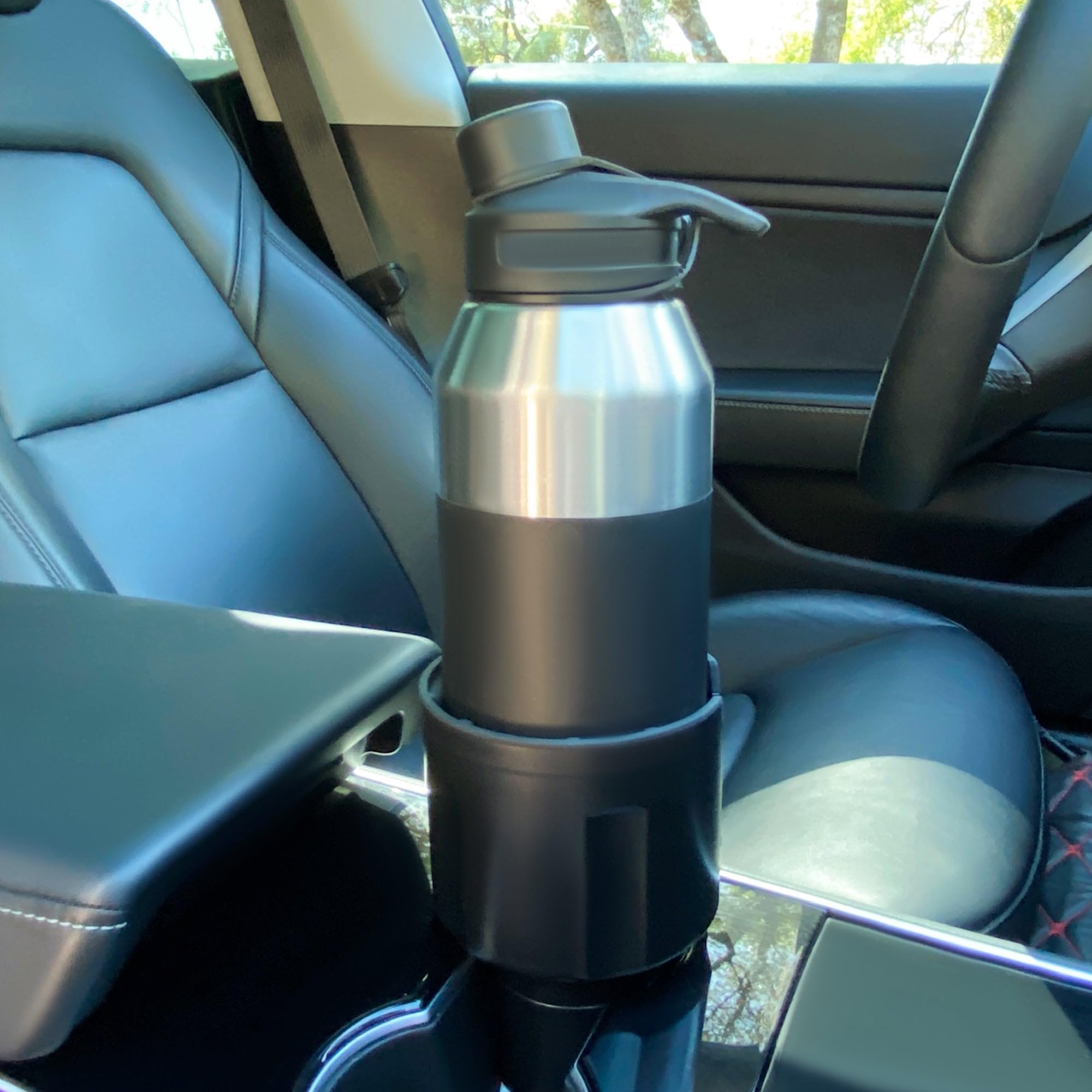 Swigzy [Patented & Upgraded] Car Cup Holder Expander - Adapter Holds: Hydro-Flask, Yeti, Nalgene, Owala, Large (32 40 oz) Water Bottles - Adjustable Expandable Insert Extender – Universal