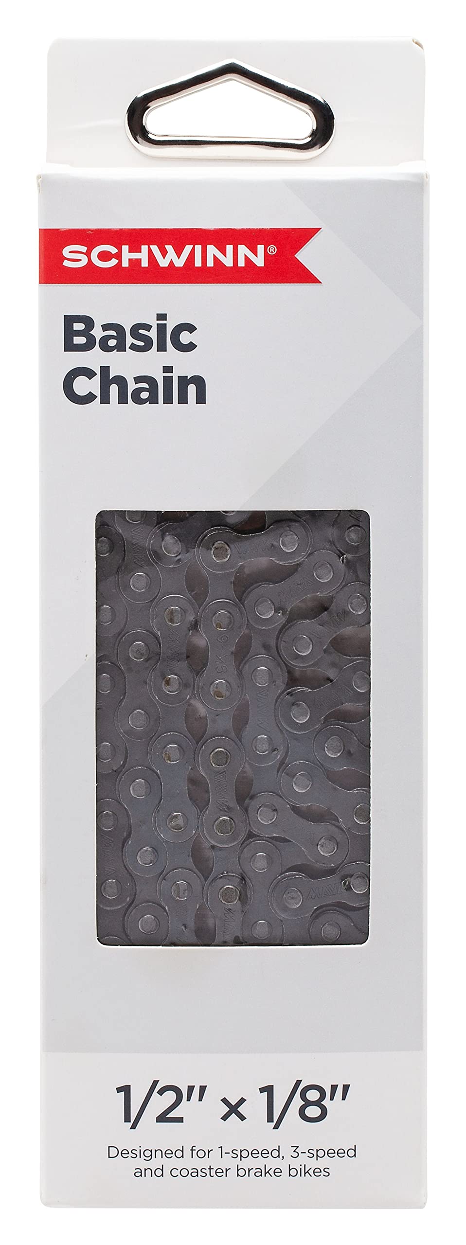 Schwinn Bike Chain, 1/2" X 1/8" Basic Chain Replacement, 112 Total Links, Single Speed, for Non-Derailleur Bikes, BMX, Cruisers and Race, Fits Most Adult Bicycles