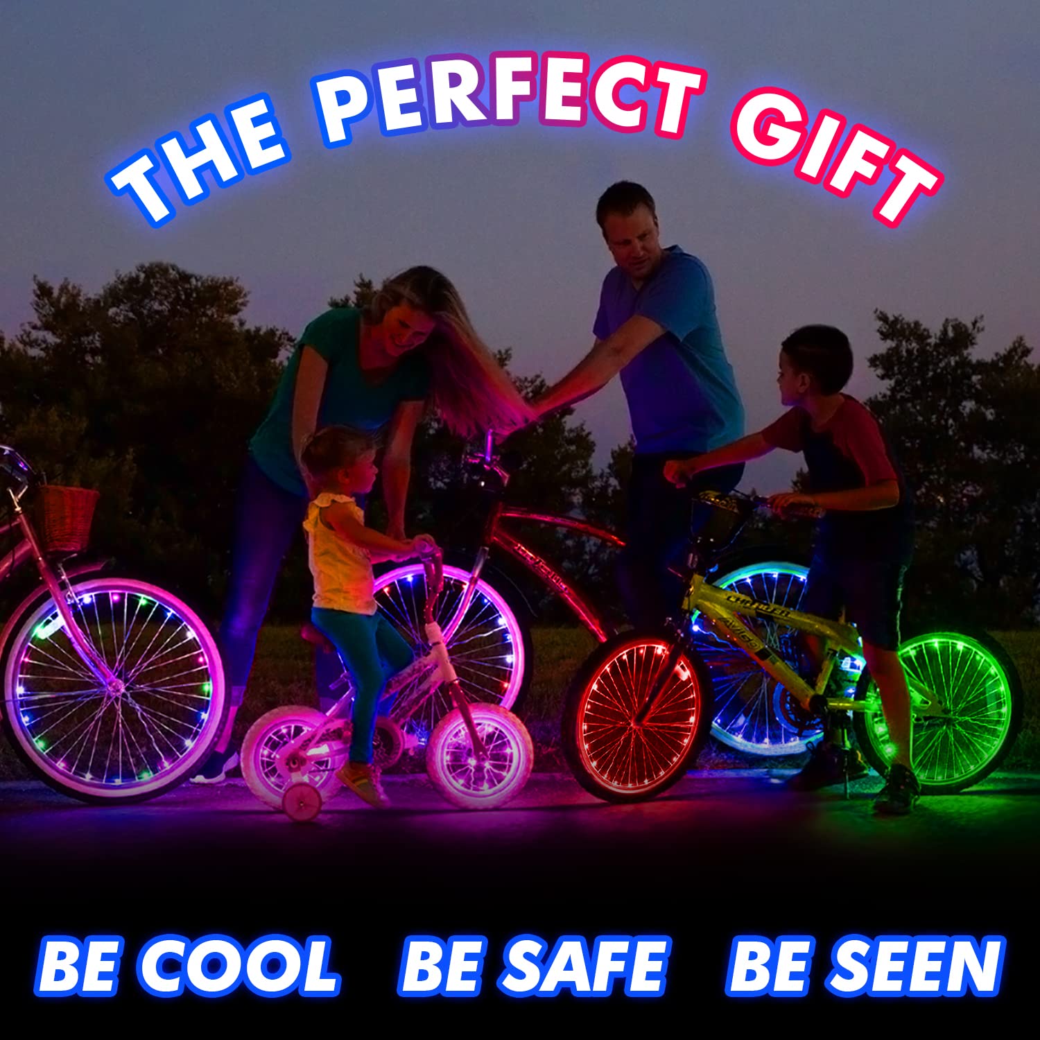 Activ Life Bike Wheel Lights (2 Tire, Color-Changing) Top Easter Basket Stuffers for Kids Girls Boys Teen Gifts; Best Spring Break Essentials & Beach Vacation Must Haves; Cool Family Fun Bday Presents