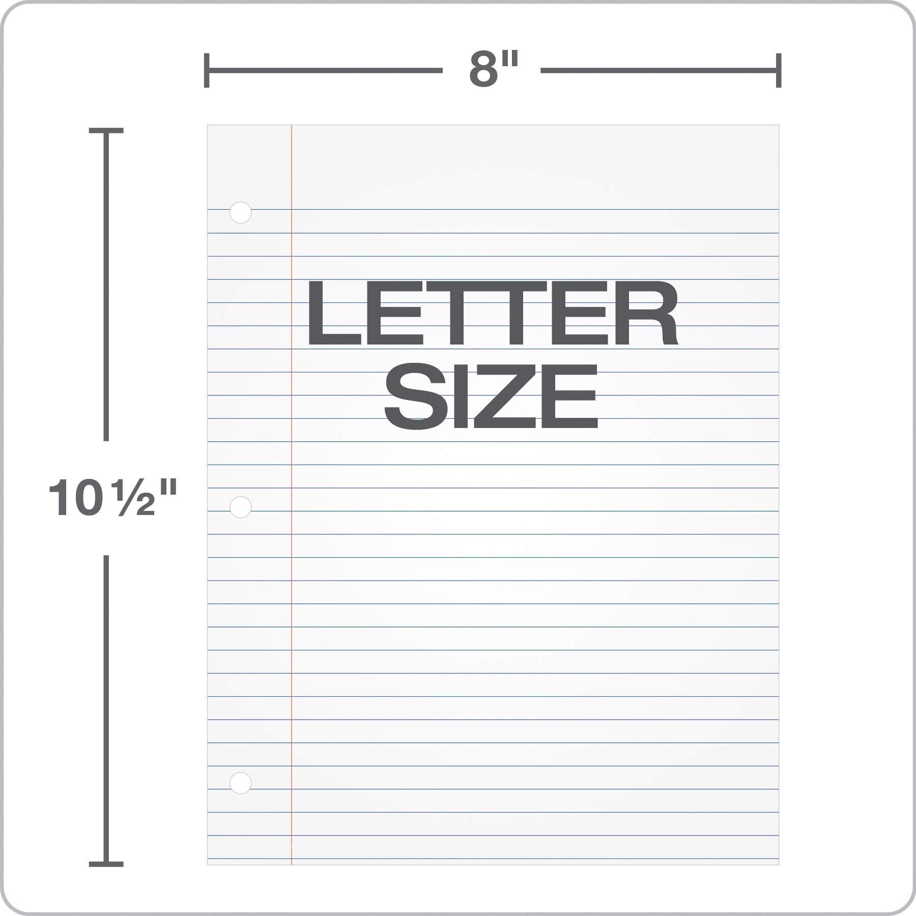 Oxford Filler Paper, 8 x 10-1/2 Inch Wide Ruled Paper, 3 Hole Punch, Loose Leaf Notebook Paper for 3 Ring Binders, 500 sheets (62330), white
