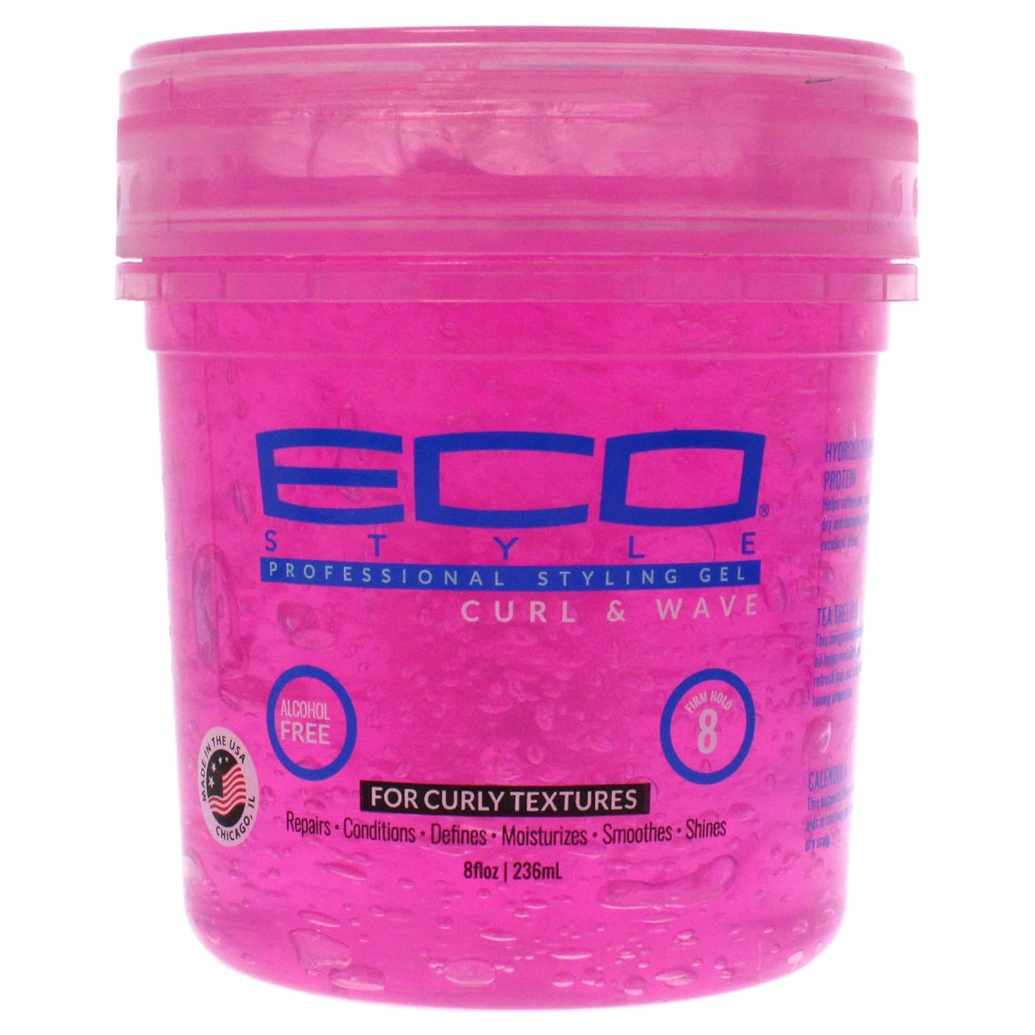 Eco Style Ecoco Haargel – Locken und Wellen – Juckreizlindernde, alkoholfreie Formel – Perfekter Halt für schräge oder zulaufende Seiten – Ideal für welliges Haar – Keine Schuppen – Nicht an Tieren getestet – Spendet Feuchtigkeit – 236 ml