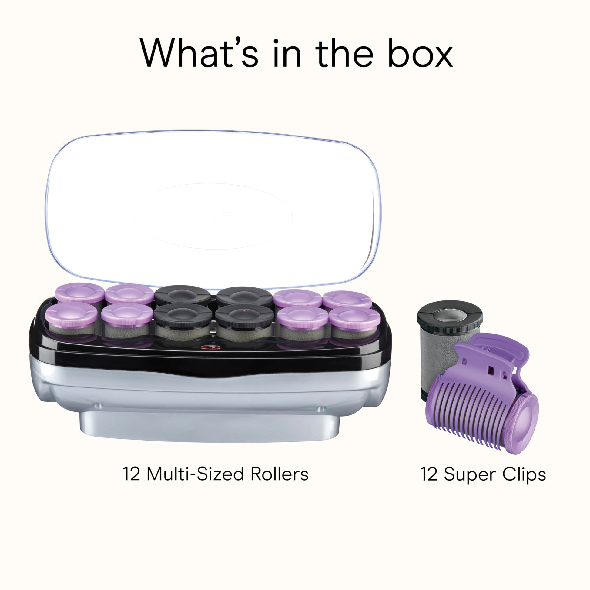 Conair Hot Rollers for Long, Medium & Short Hair, 12 Ceramic Flocked 1½-Inch and 1¾-Inch Heated Hair Rollers with Clips, Hot Curlers for Women, Volume & Curls, Amazon Exclusive
