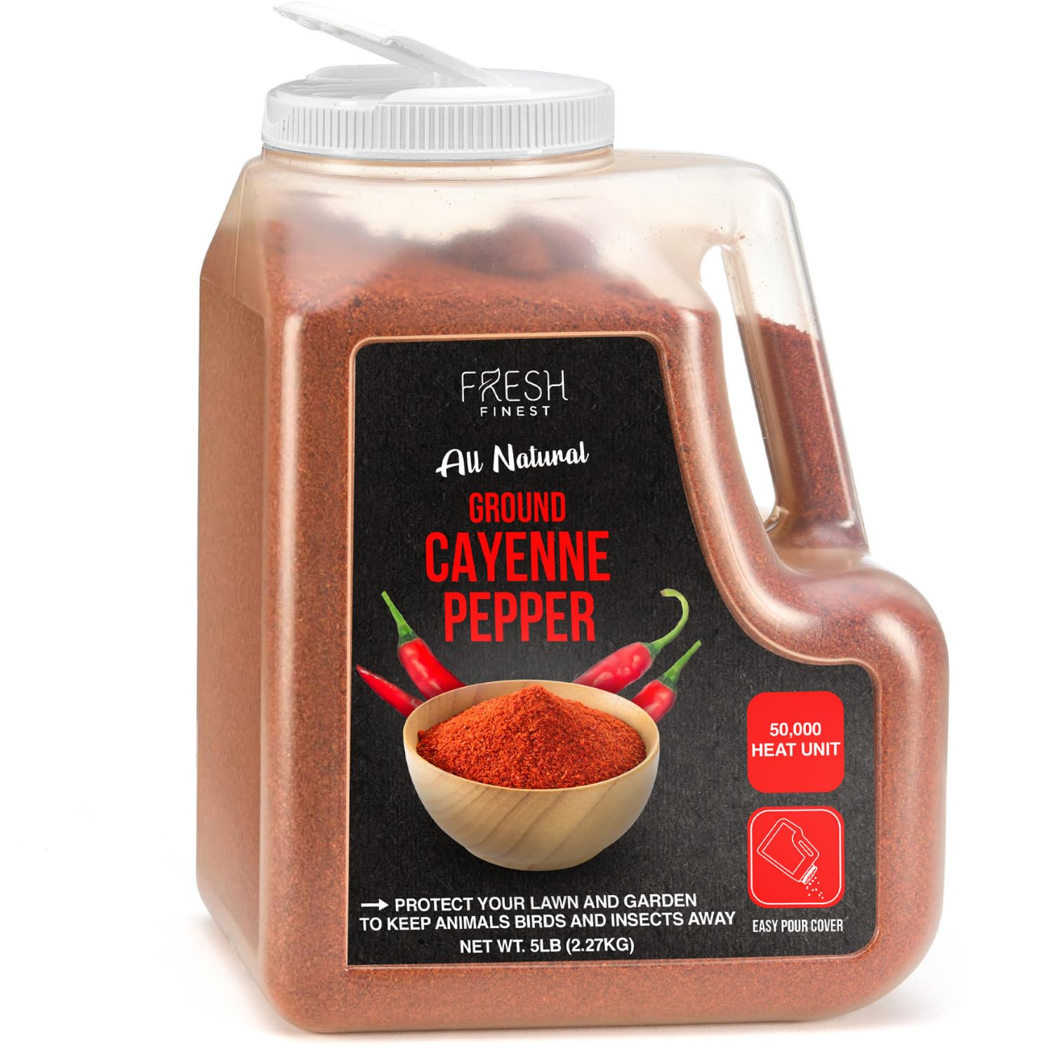 Cayennepfeffer Pulver Großpackung 5 LB, rein natürlich, rote Pfefferwürze 50.000 SHU Schärfe, für Gewerbe und Haushalt