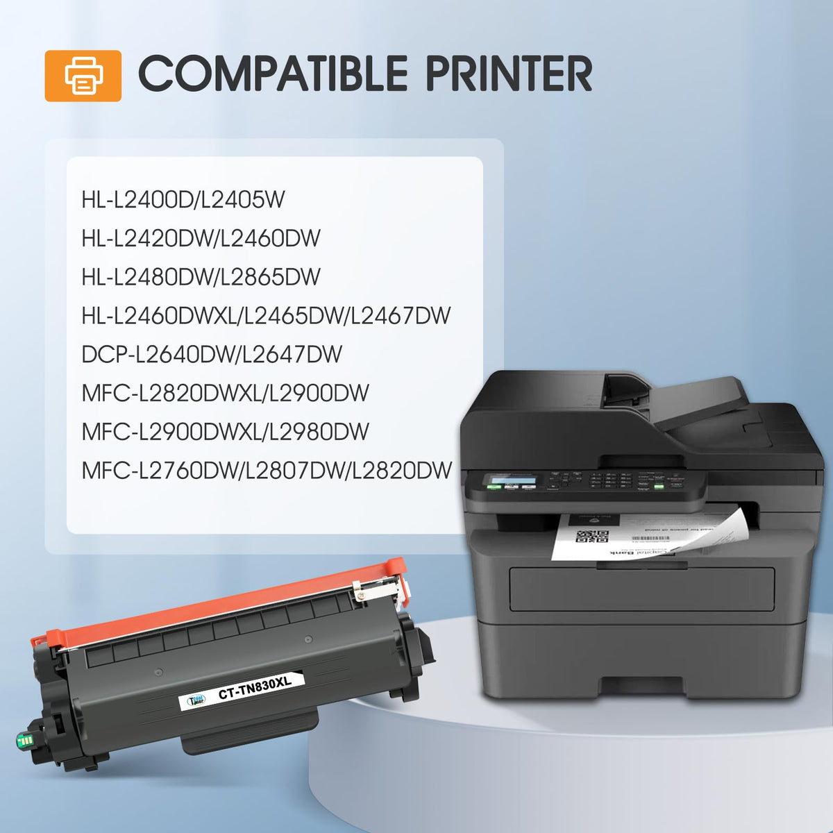 TN830 TN830XL 830XL حبر لطابعة براذر DCP-L2640DW HL-L2460DW بديل لـ Brother TN-830 XL/V/R TN 830 XL TN-830XL خرطوشة MFC-L2820DW HL-L2405W HL-L2400D طابعة عالية الإنتاجية 4 عبوات أسود