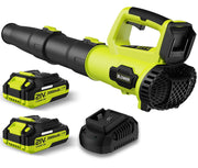 Leaf Blower, 21V Cordless Electric Blower with 2 2.0Ah Batteries and 1 Hour Fast Charger, Lightweight Leaf Blower for Patio Cleaning, Lawn Care, Blowing Fallen Leaves and Dust, etc.