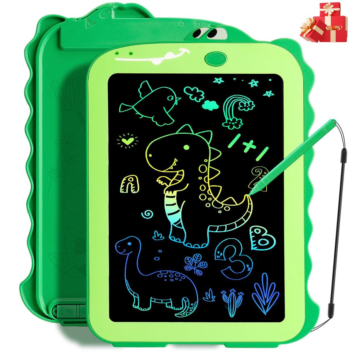 Teriph LCD Schreibtafel für Kinder, bunte Kleinkind-Spielzeuge Zeichentafel, pädagogische Kinderspielzeuge, Doodle Pad Dinosaurier-Spielzeuge für 2 3 4 5 6 7 8 Jahre alte Jungen und Mädchen Geburtstagsparty Weihnachtsgeschenke, 8.5inch