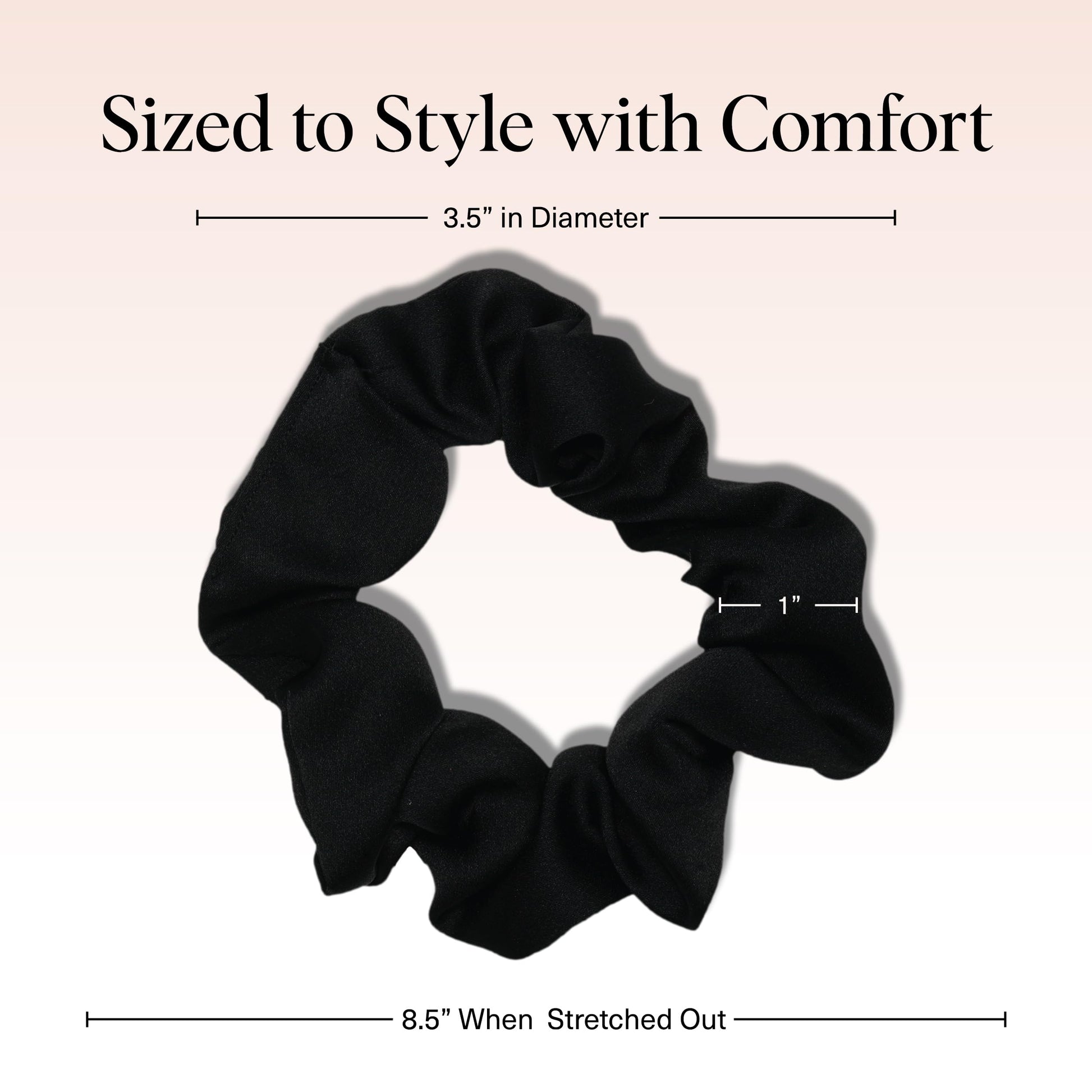 Kitsch Satin Scrunchies for Women – No Crease Hair Ties – Soft Satin Hair Scrunchies for Girls – Frizz Free, Gentle, Stylish Hair Accessories – Black, 5 pcs