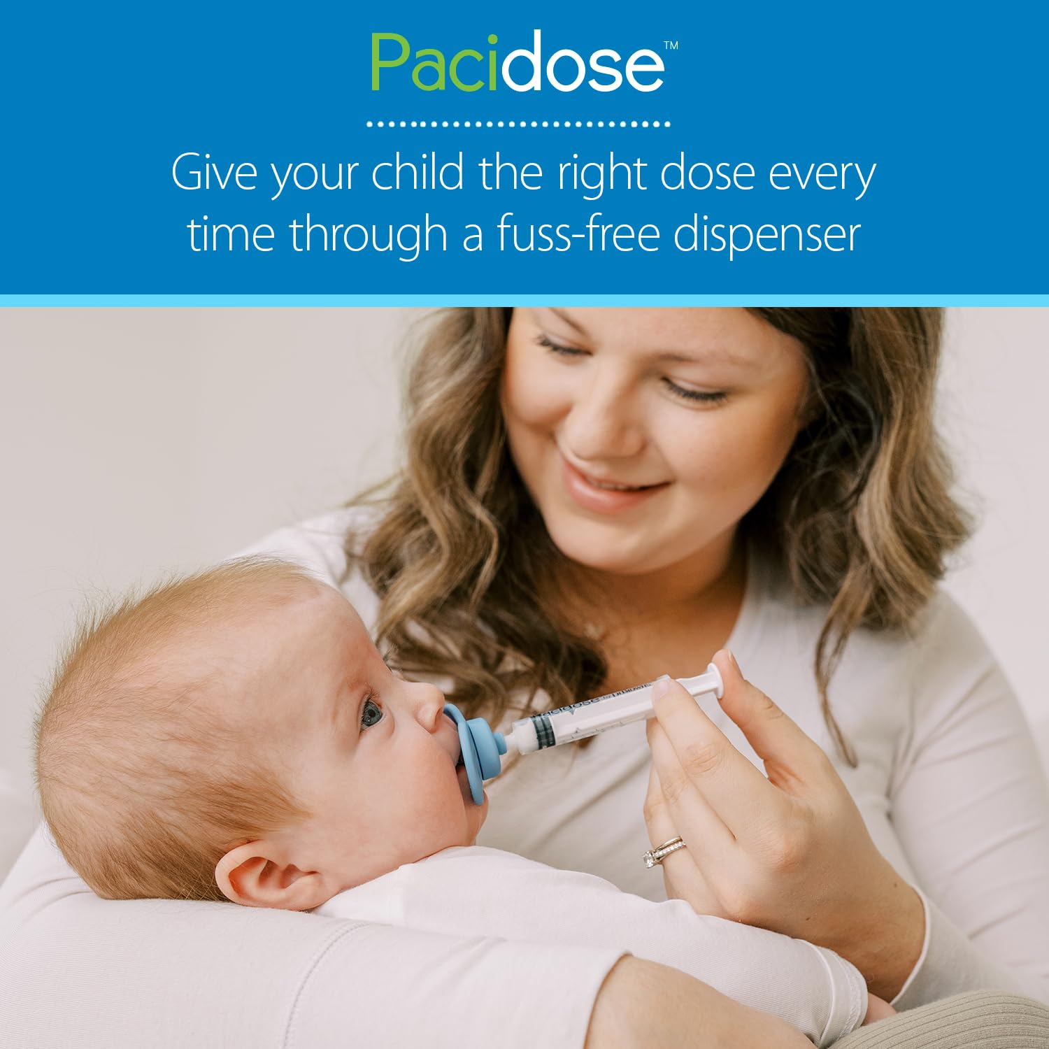 Dr. Brown's Pacidose Pacifier and Liquid Baby Medicine Dispenser with Oral Syringe and Two Sizes of Pacifier Bulbs - 0-6m and 6-18m