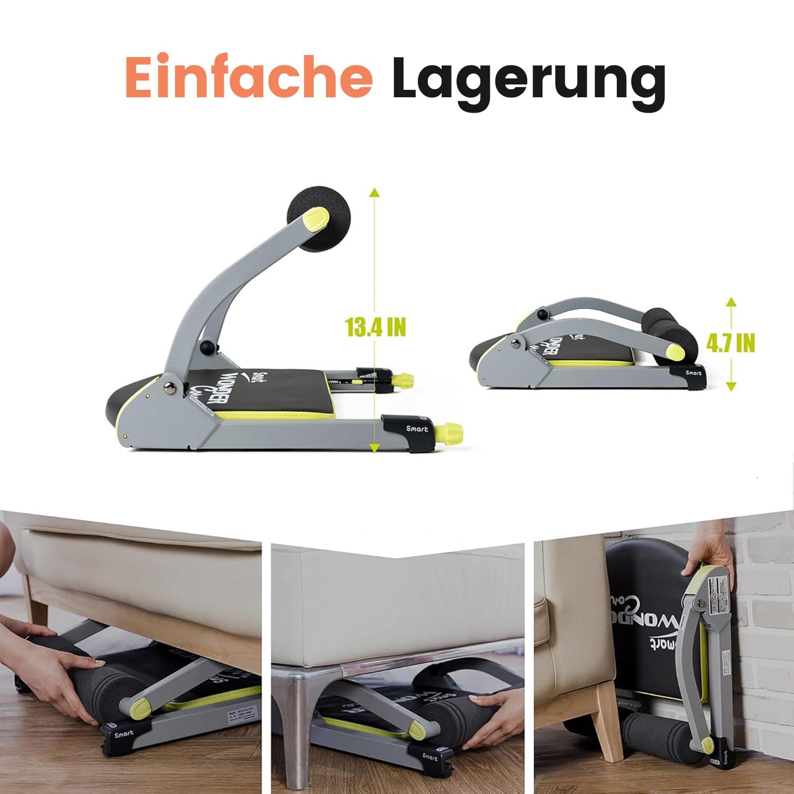 WONDER CORE SMART, Ab Workout Equipment, Sit Up Machine & Exercise Equipment, Ab Crunch Machine for Stomach Workout, Ab Core Trainer Abdominal Machine, Fitness Equipment for Home Gym (Green)