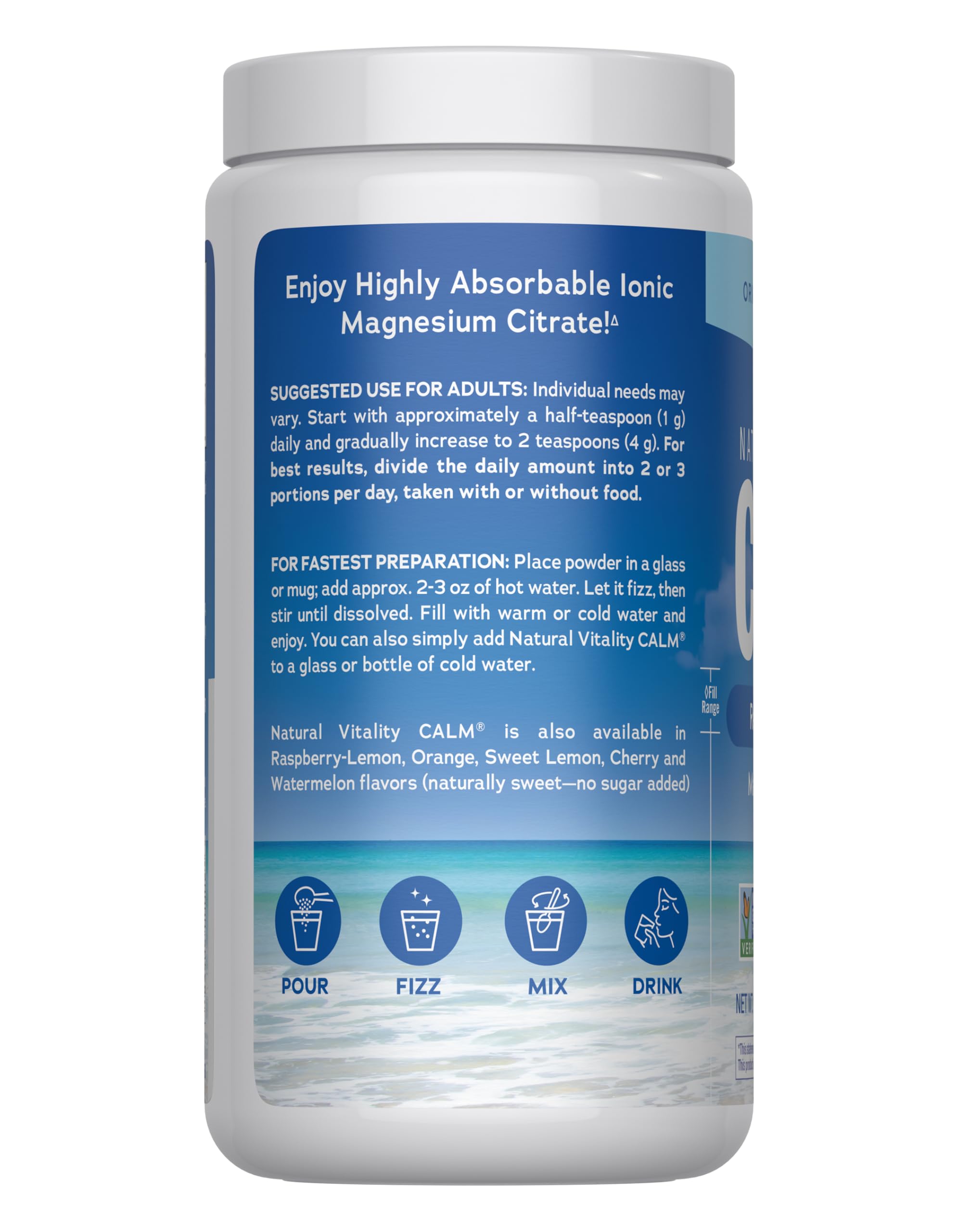 Natural Vitality Calm, Magnesium Supplement, Anti-Stress Drink Mix Powder, Gluten Free, Vegan, & Non-GMO, Original Unflavored, 16 oz
