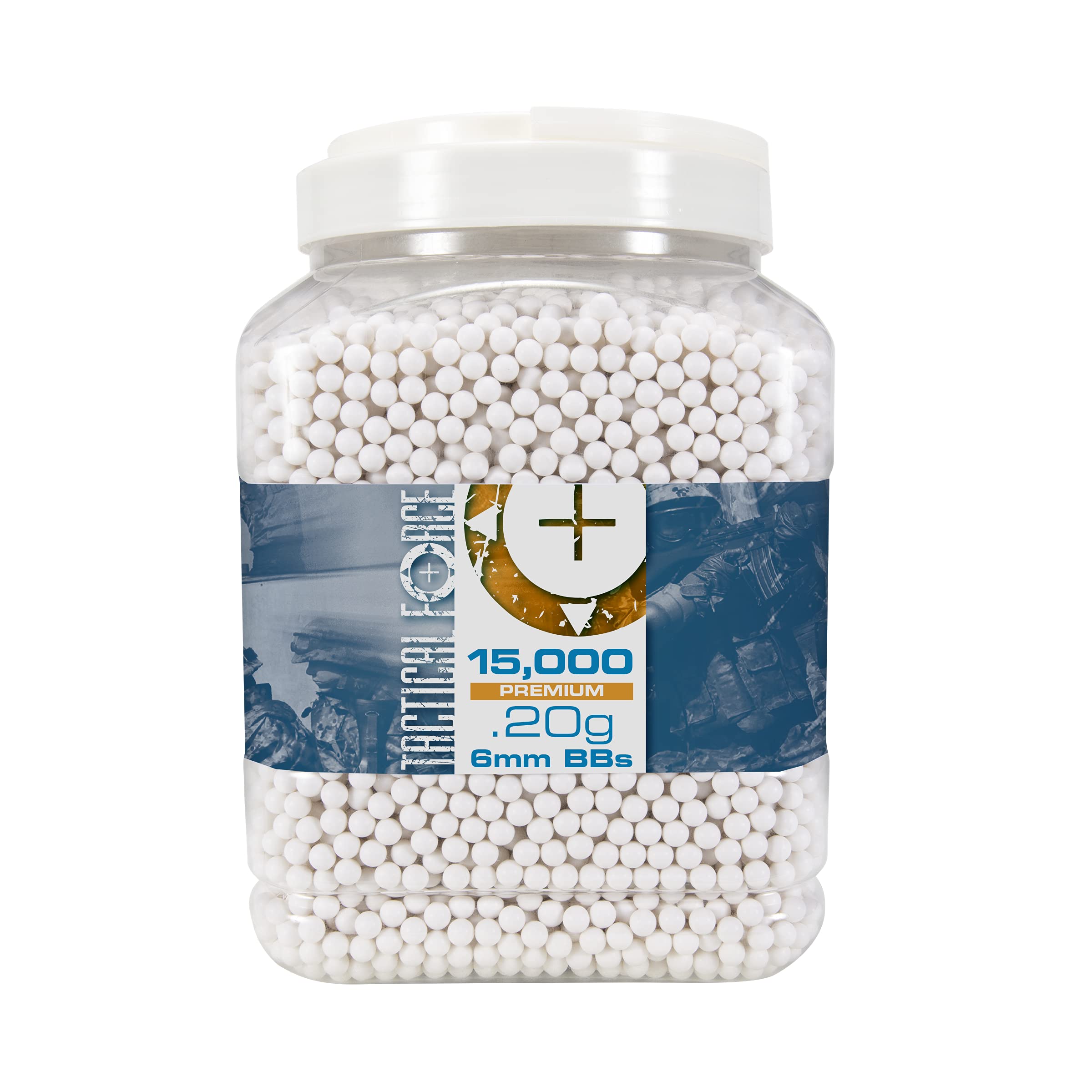 Elite Force Tactical Force Premium 6mm Airsoft BBs Munition, 15.000 Stück, 0,20 Gramm