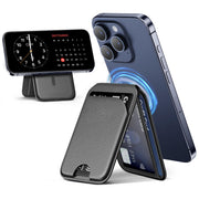 QYQBOON Mag-Safe Wallet Magnetic Wallet for Phone Lightweight Magnetic Phone Pouch Stand Adjustable Leather Mag-Safe Card Holder for iPhone 16/15/14/13/12 Series, Not for iPhone 13/12 Mini (Black)