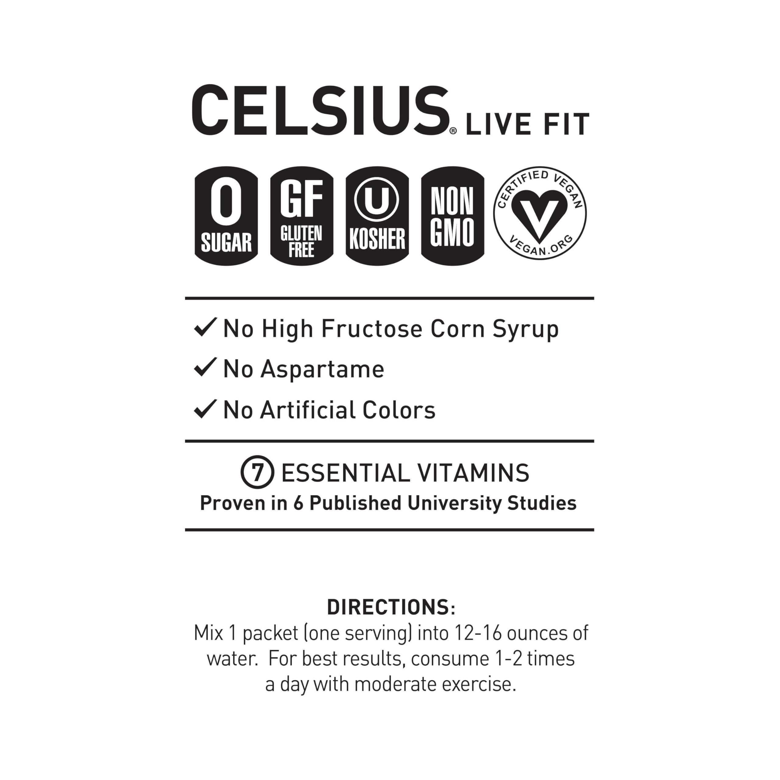 CELSIUS® On-the-Go Powder Sticks Arctic Vibe, Essential Energy 2.5 Oz (14 Sticks per Pack)