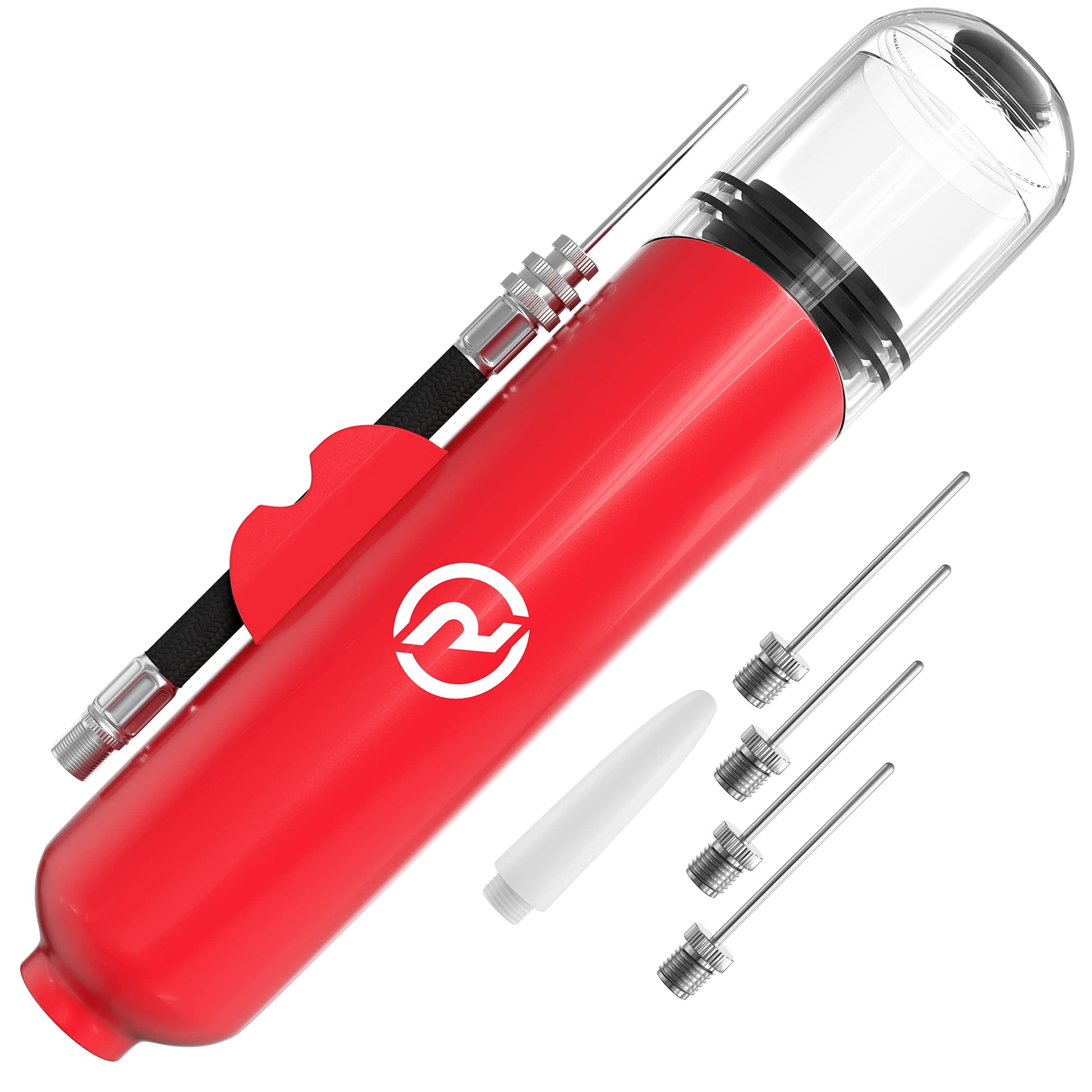 Ball Pump for Sports Balls - 5 Needles - Basketball Pump, Soccer Ball Pump - Air Pump for Balls, Volleyball, Football Accessories Equipment - Hand Pump for Inflatables - Never Lose Pin with Holder
