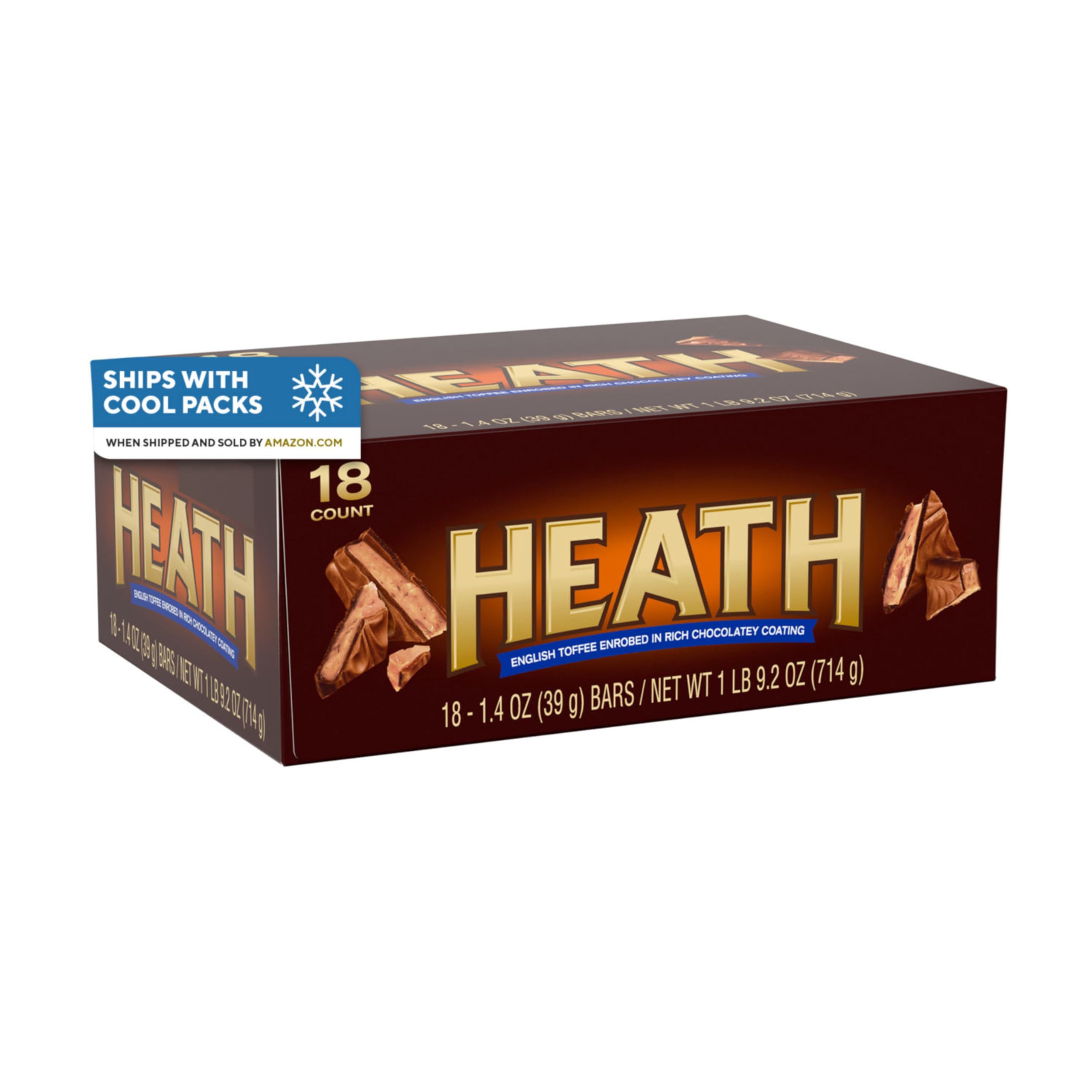 HEATH Schokoladen-Englisch-Toffee-Riegel, 40 g (18 Stück)