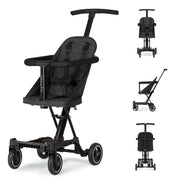 Dream On Me Lightweight and Compact Coast Rider Stroller with One Hand Easy Fold, Adjustable Handles and Soft Ride Wheels, Black